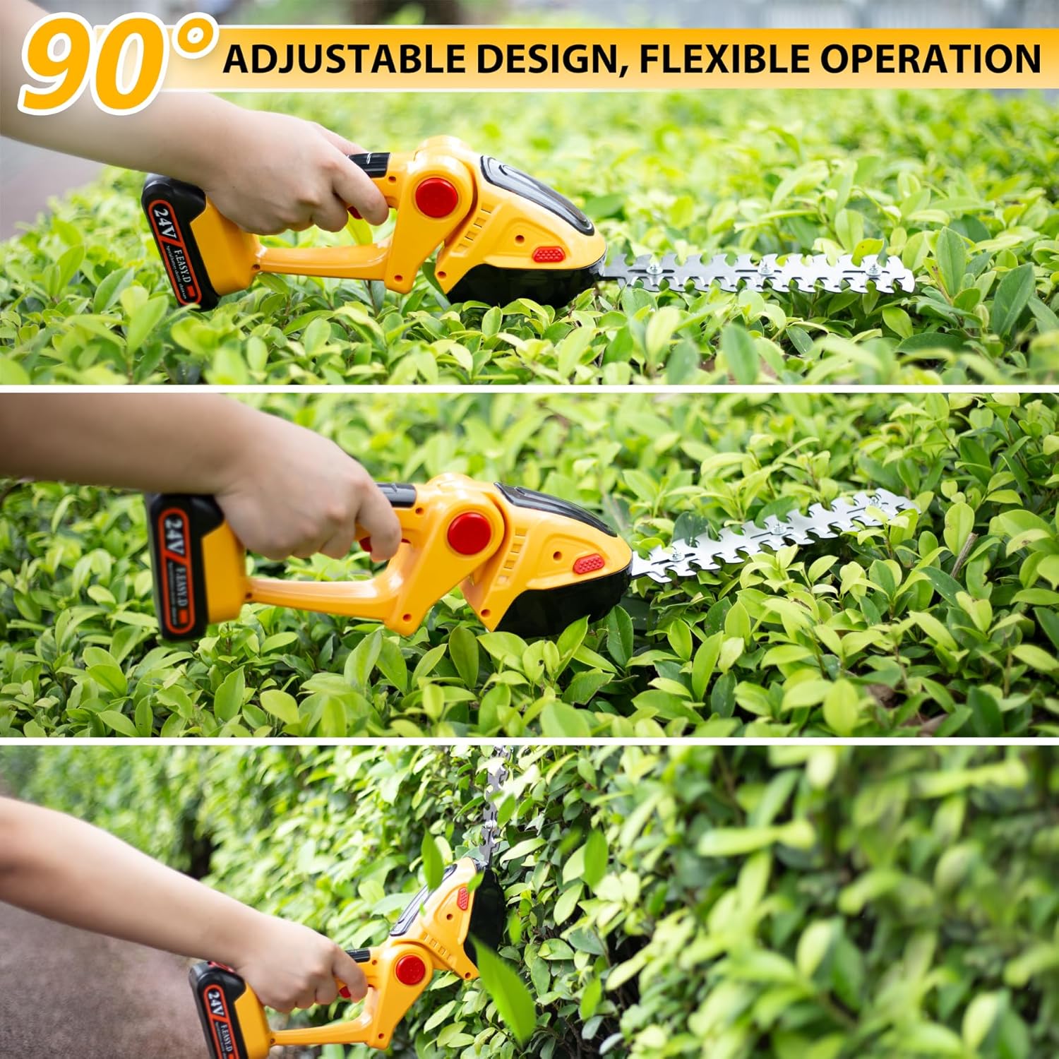 Thumbnail 5 de Cordless Hedge Trimmer 24V: 2-in-1 Grass Shear and Hedge Cutter, Portable Battery-Powered Garden Tool