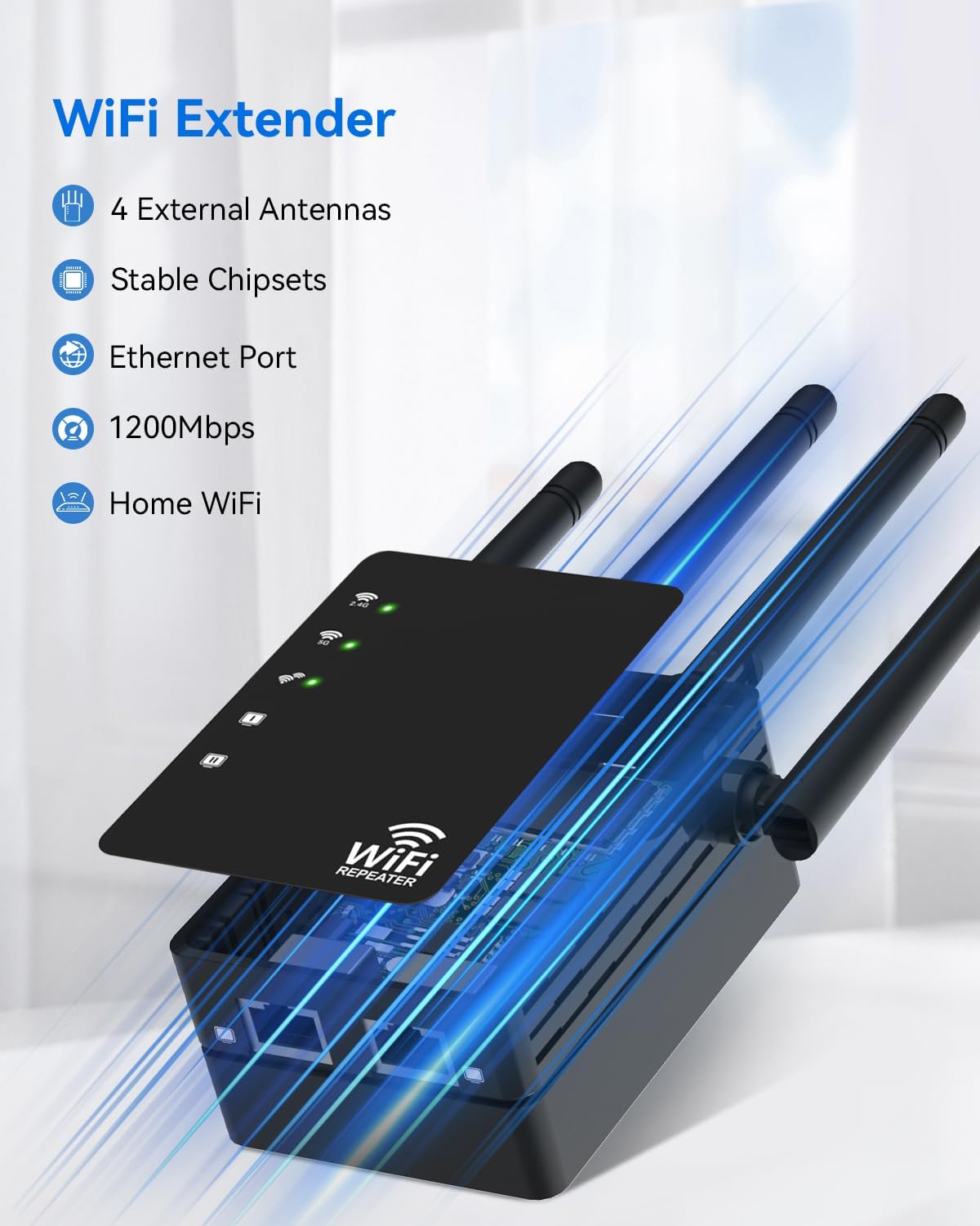 Thumbnail 6 de Dual Band 5GHz/2.4GHz WiFi Extender with 12880 Sq.ft Coverage