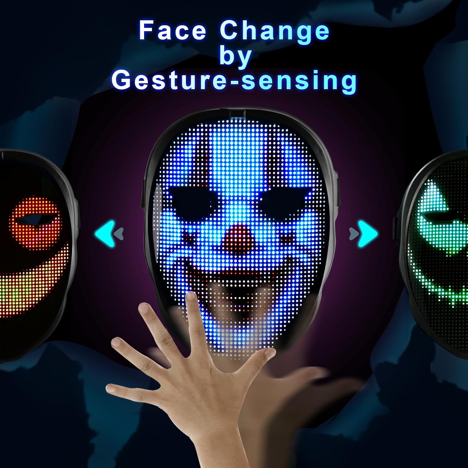 Detalle de Gootus Customizable LED Halloween Mask with App and Gesture Control
