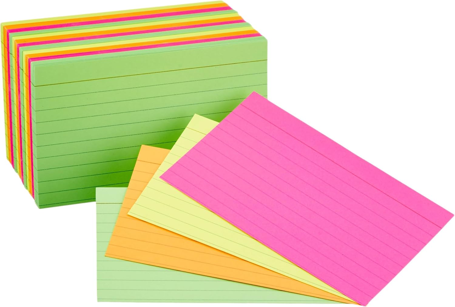 Detalle 2 de Amazon Basics 5 x 8 Inch Ruled Color Index Cards • 300 Count (Assorted Colors)