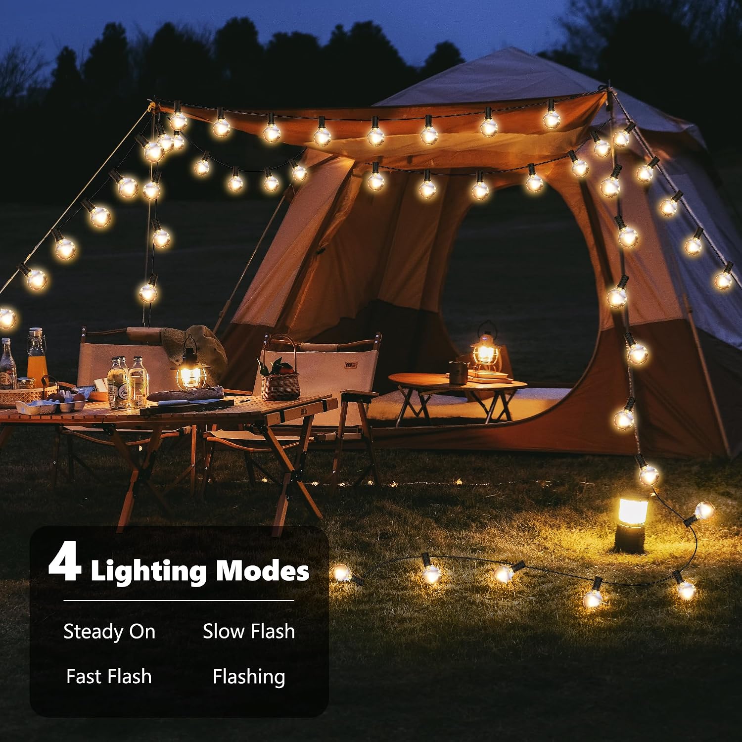 Thumbnail 1 de Joomer Luces Solares LED Exterior Jardin con USB Recargable — Guirnalda 15,6 m con 25+2 Bombillas