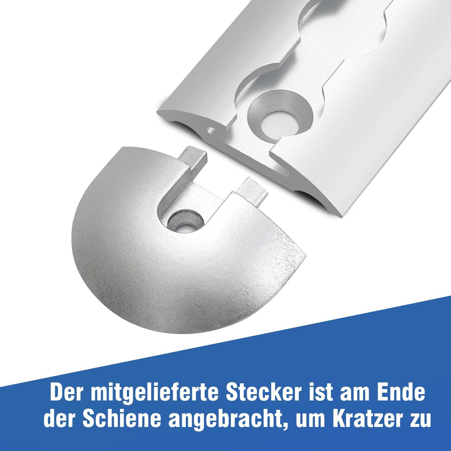Thumbnail 2 de 4 x 1 m Airlineschiene aus Aluminium (eloxiert) – halbrund, mit Zurrösen und Endkappen, für Ladungssicherung am LKW & Wohnmobil