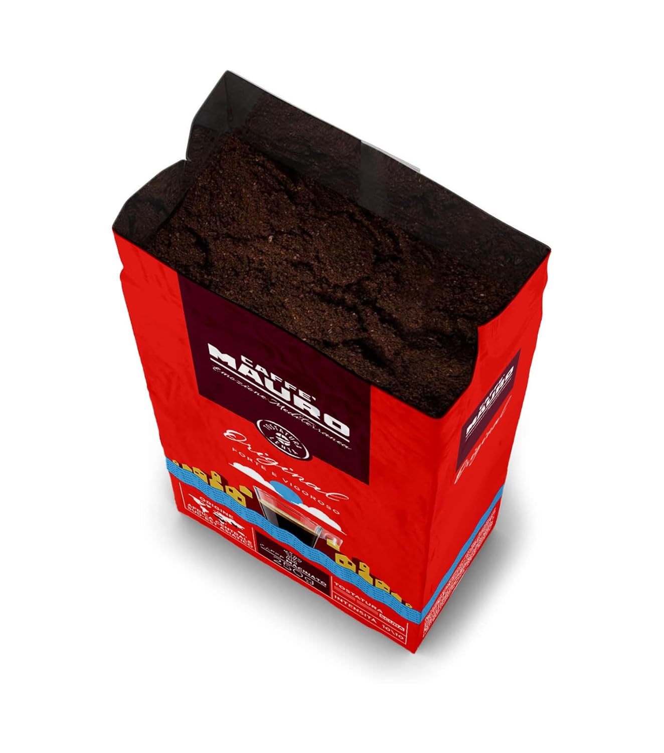 Detalle de Caffè Mauro Torrefazione Gemahlener Kaffee Original Mischung Intensität 10/10 – 1 kg, 4 x 250 g