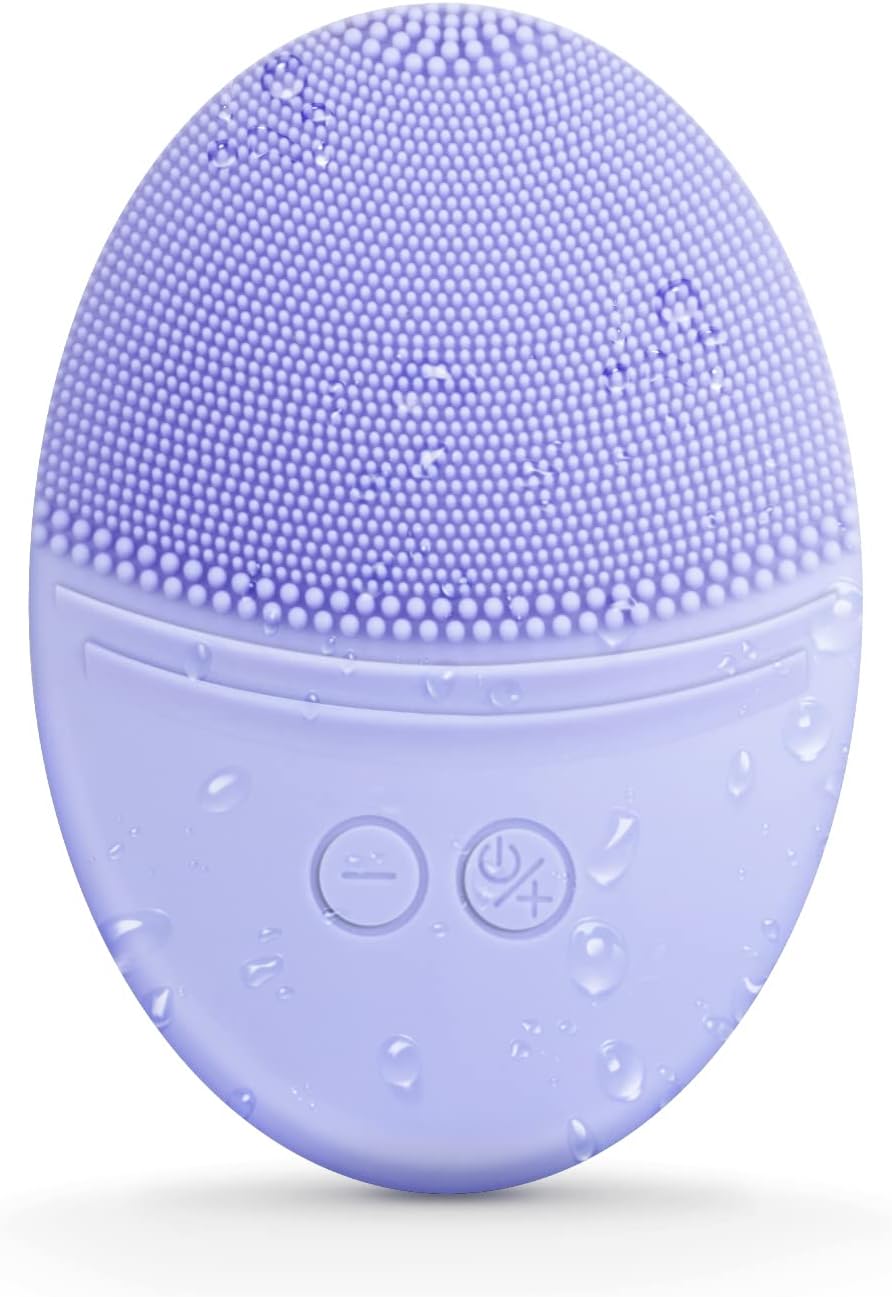 Detalle de EZBASICS KD303 Silicone Sonic Facial Cleansing Brush, Violet, Waterproof