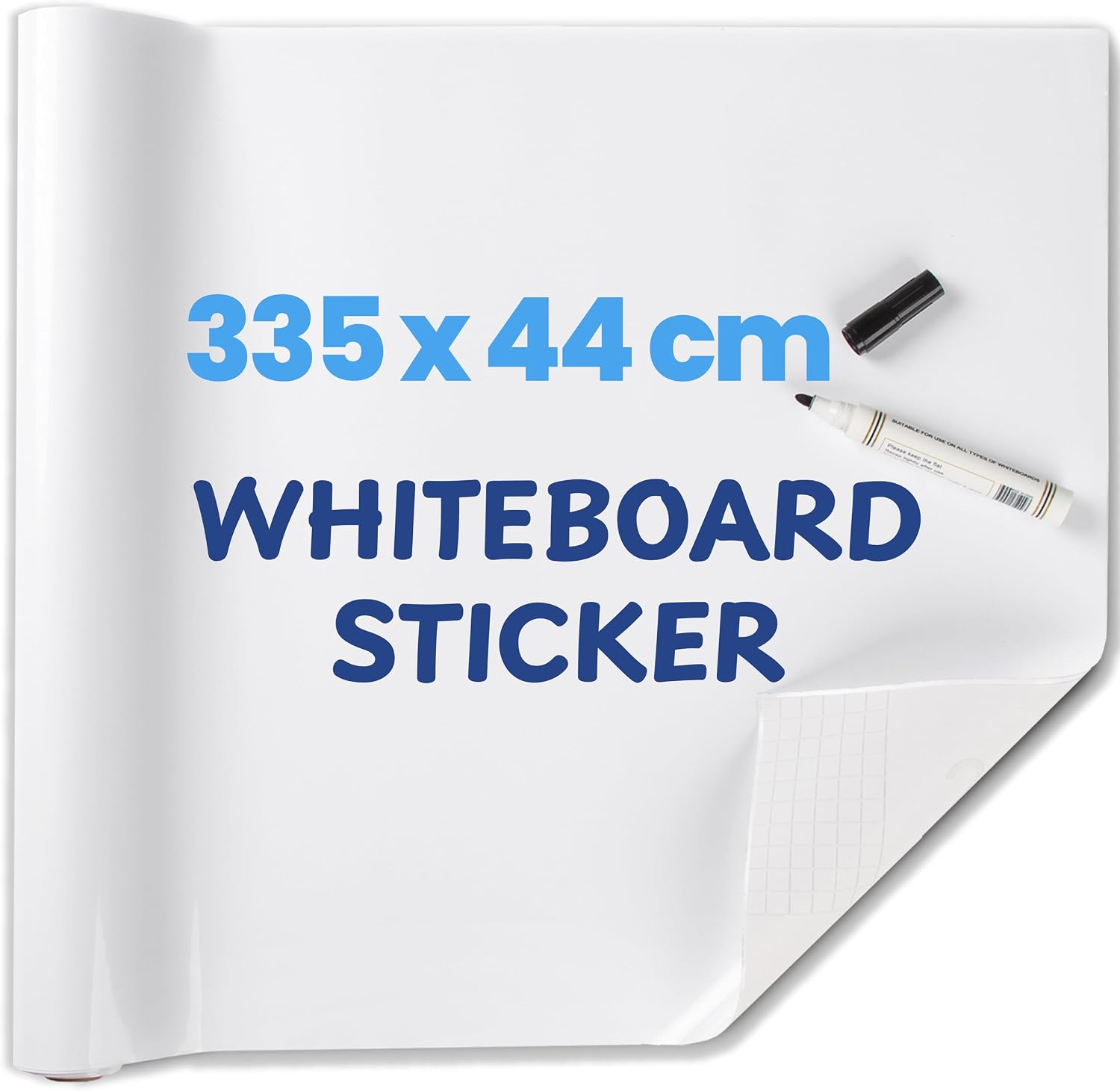 Detalle de HeatPomelo Whiteboard Sticker Roll (Whiteboard Wallpaper) 335 x 44 cm, No Ghosting & Self-Adhesive