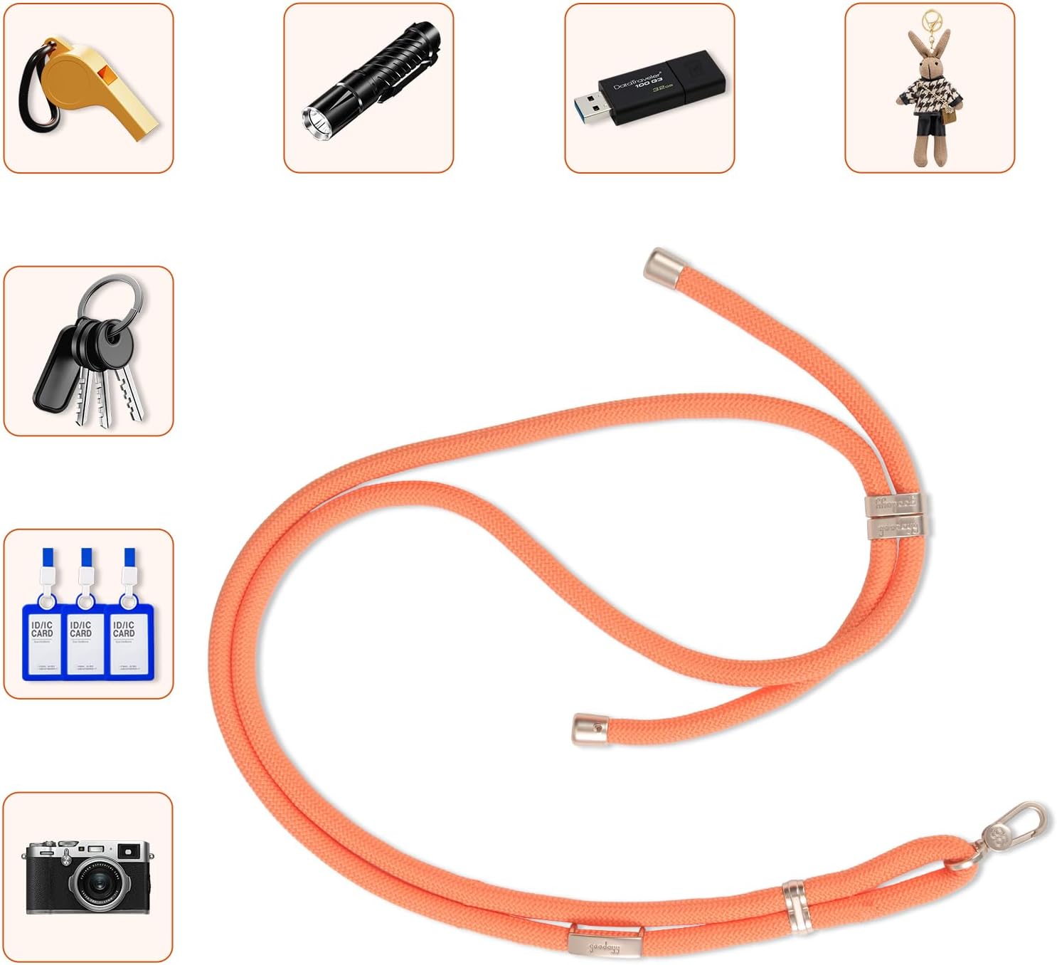 Thumbnail 6 de GOODAYY Phone Lanyard Crossbody: Adjustable 9mm strap with 1 metal and 1 nylon patch