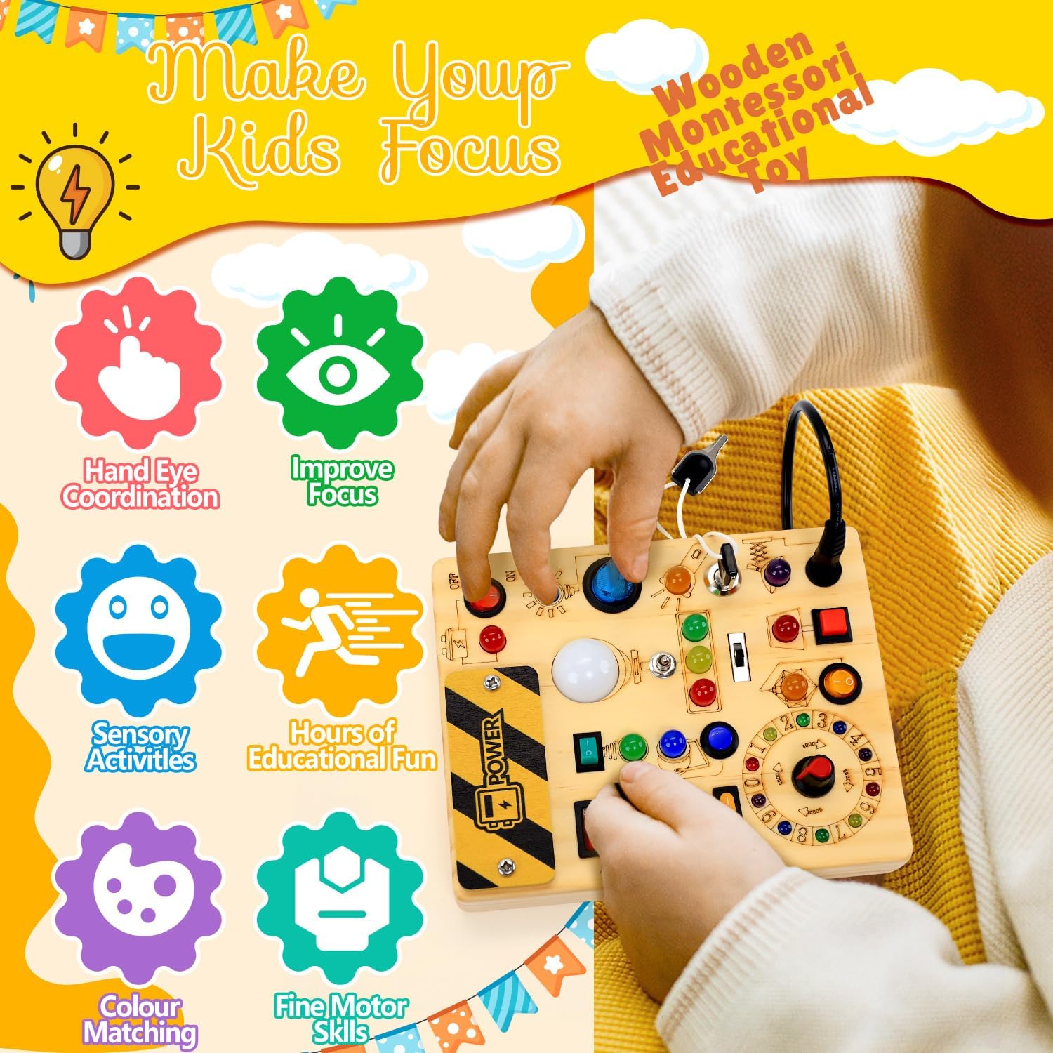Thumbnail 2 de RichBoy Montessori Busy Board 37-in-1
