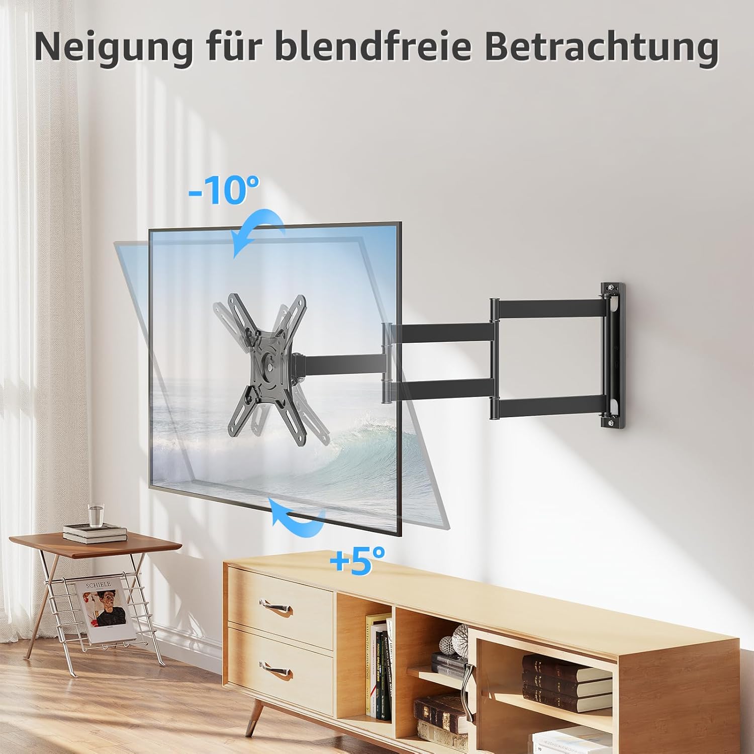 Detalle 2 de MOUNTUP 550mm TV-Wandhalterung mit 180° Drehung