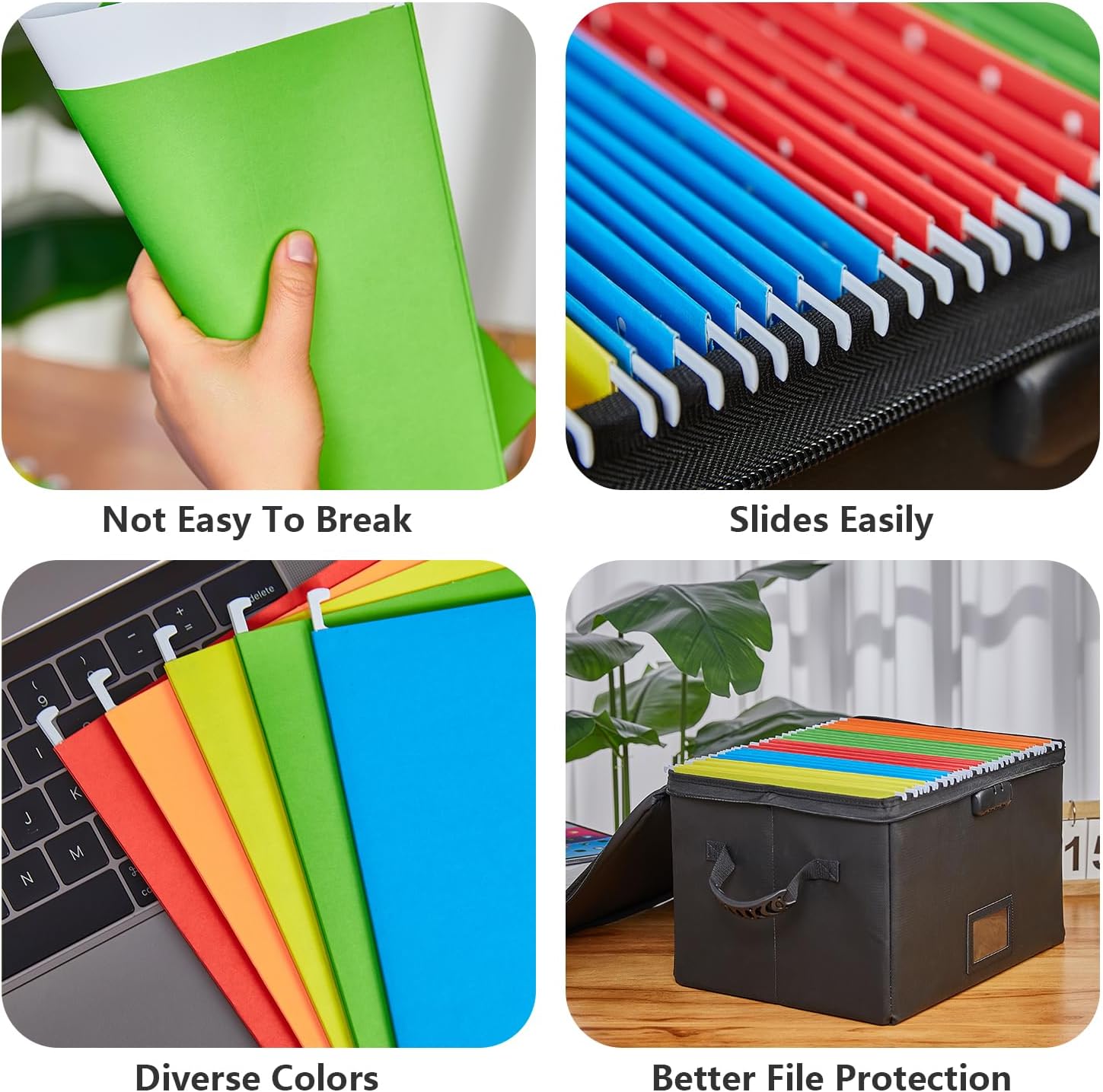 Thumbnail 3 de Fireproof Document Box with Lock, Collapsible Fireproof File Storage for Letter/Legal Folders (Pink)