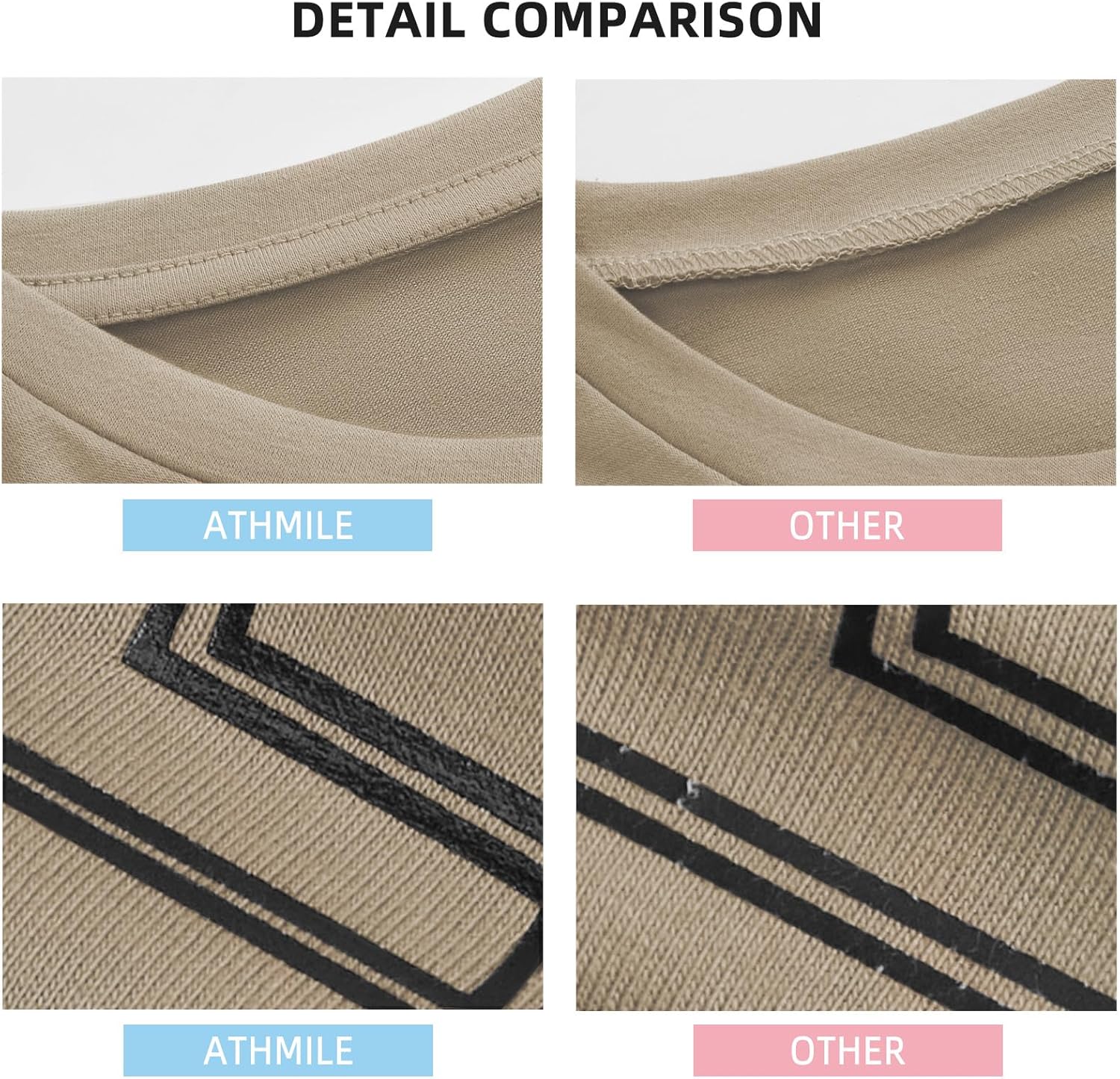 Detalle de ATHMILE Women's Oversized T Shirt: Casual, Loose-Fit Gym Tee for Summer