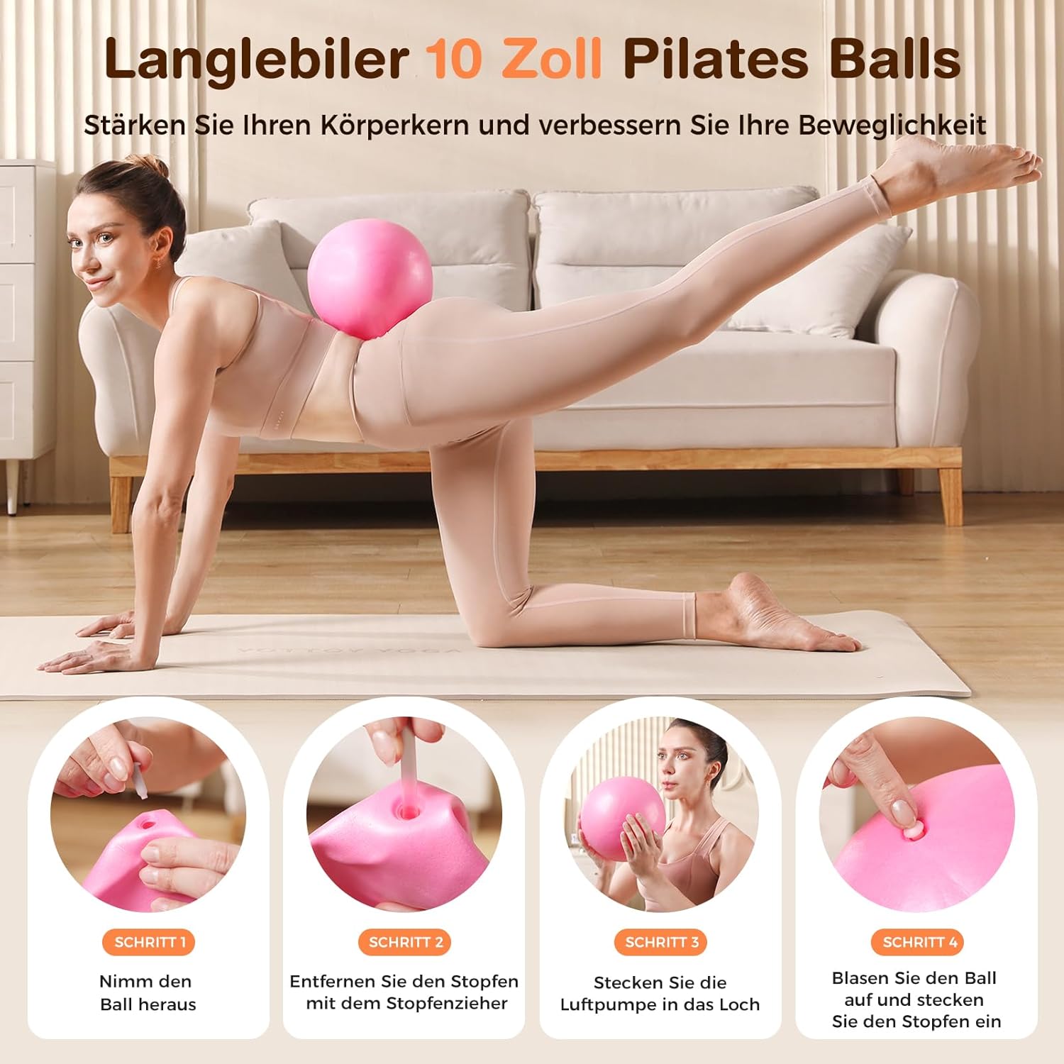 Thumbnail 2 de Vanlgs Pilates Kit 13-teiliges Home-Workout-Set mit Pilates-Ring, Ball & Widerstandsbändern (für Anfänger)