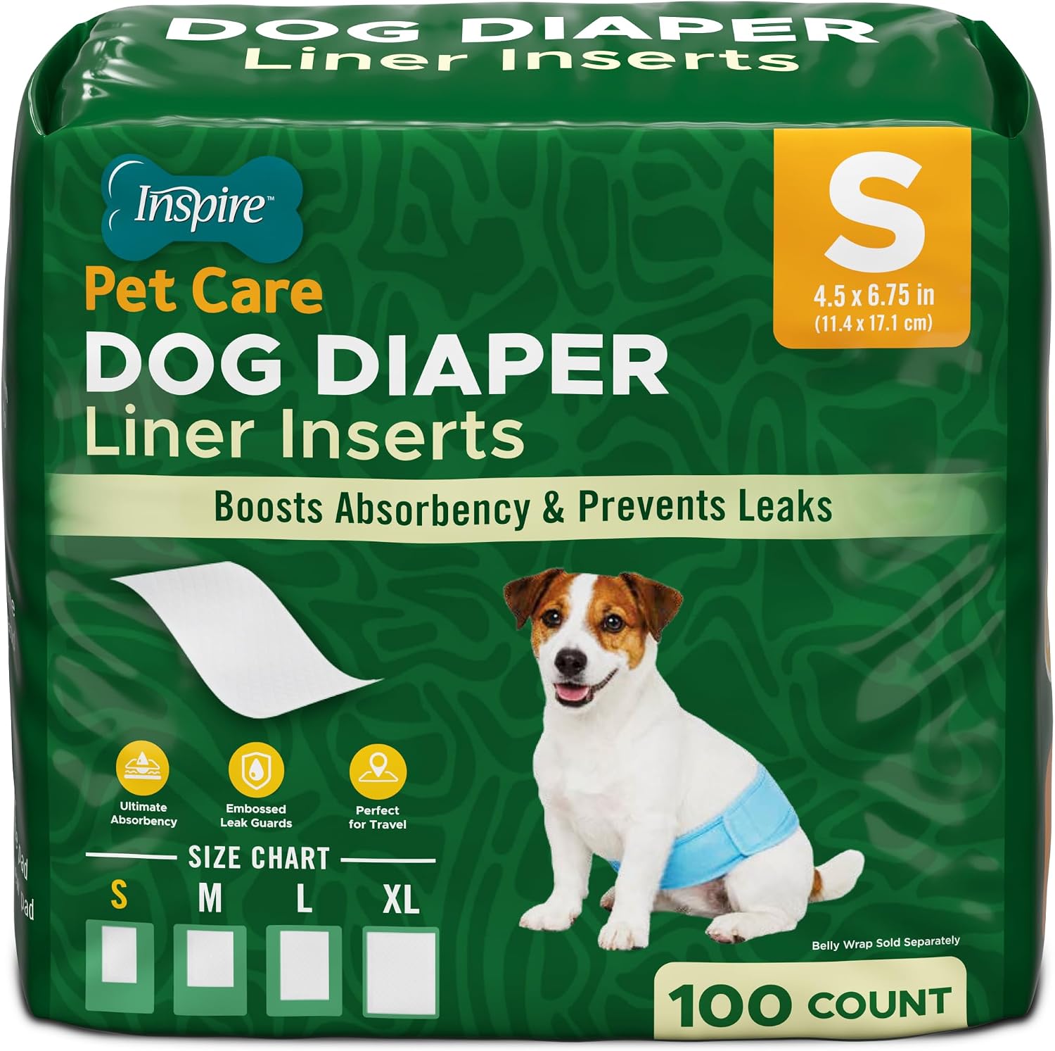 Detalle de Inspire Pet Dog Diaper Liners 100-Count
