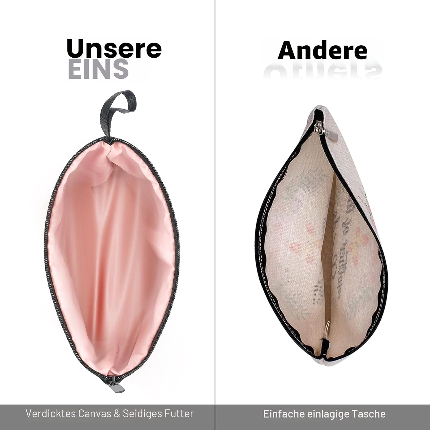 Detalle de Vavabox A-Z personalisierte Kosmetiktasche – Geschenkidee für Frauen, Mütter, beste Freundinnen und Brautjungfern (P, Schwarz)