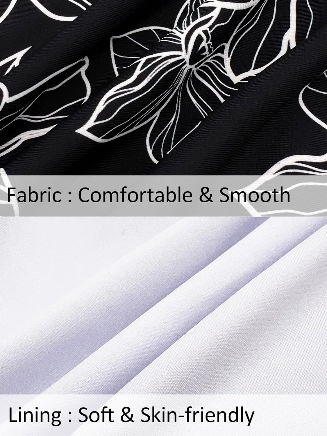 Detalle de FLYILY Maillot de Bain Femme Contrôle du Ventre à fronces et décolleté en V — Maillot une pièce