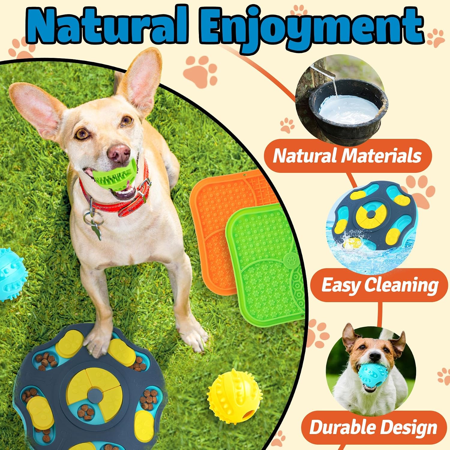 Detalle 2 de Forfon FFPT1 Dog Enrichment Toy Set with Puzzle, Lick Mats & Treat Balls