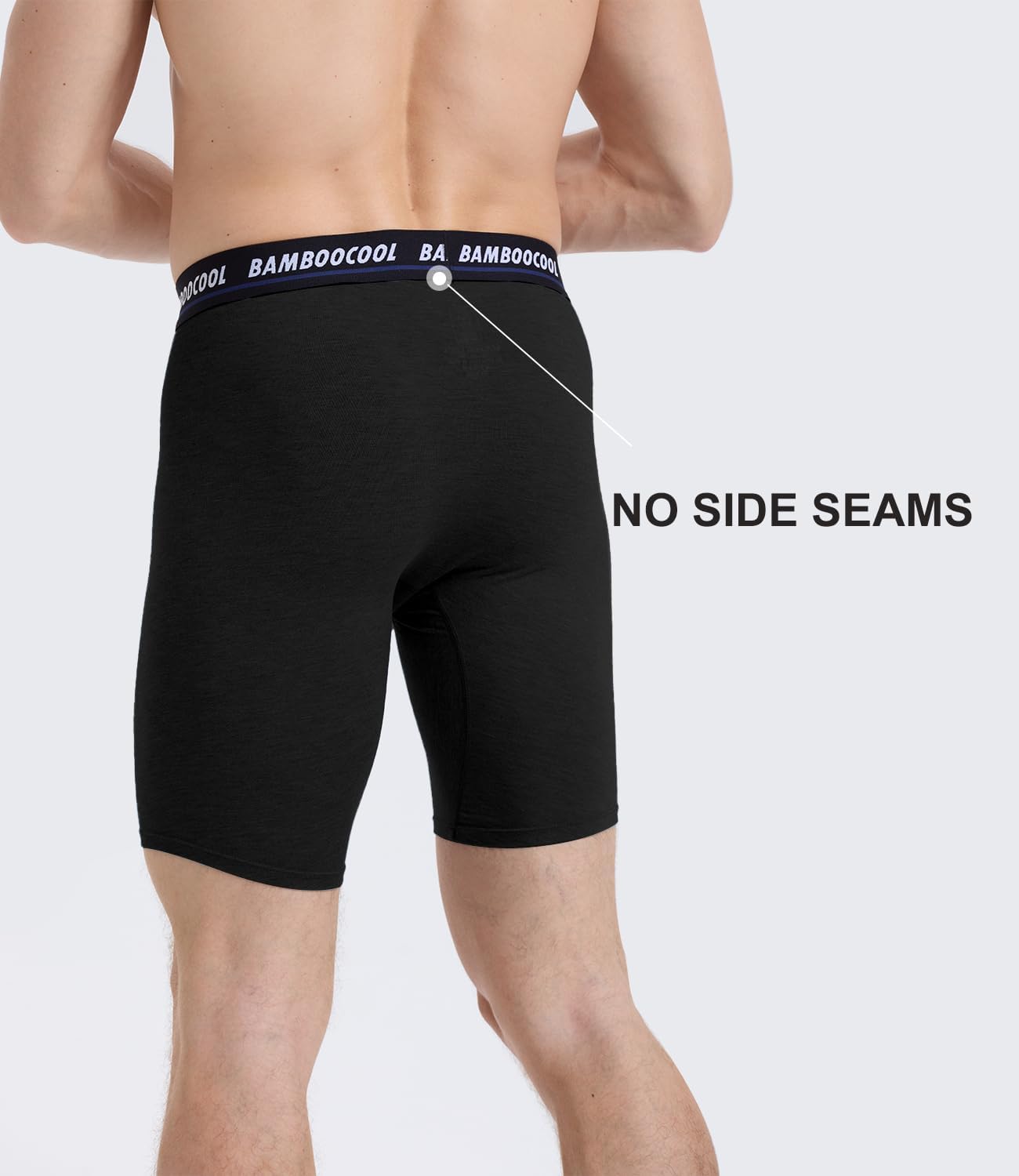 Detalle 2 de BAMBOO COOL Men's Long Boxer Briefs Performance Long Leg Boxer Briefs (MultiPack)