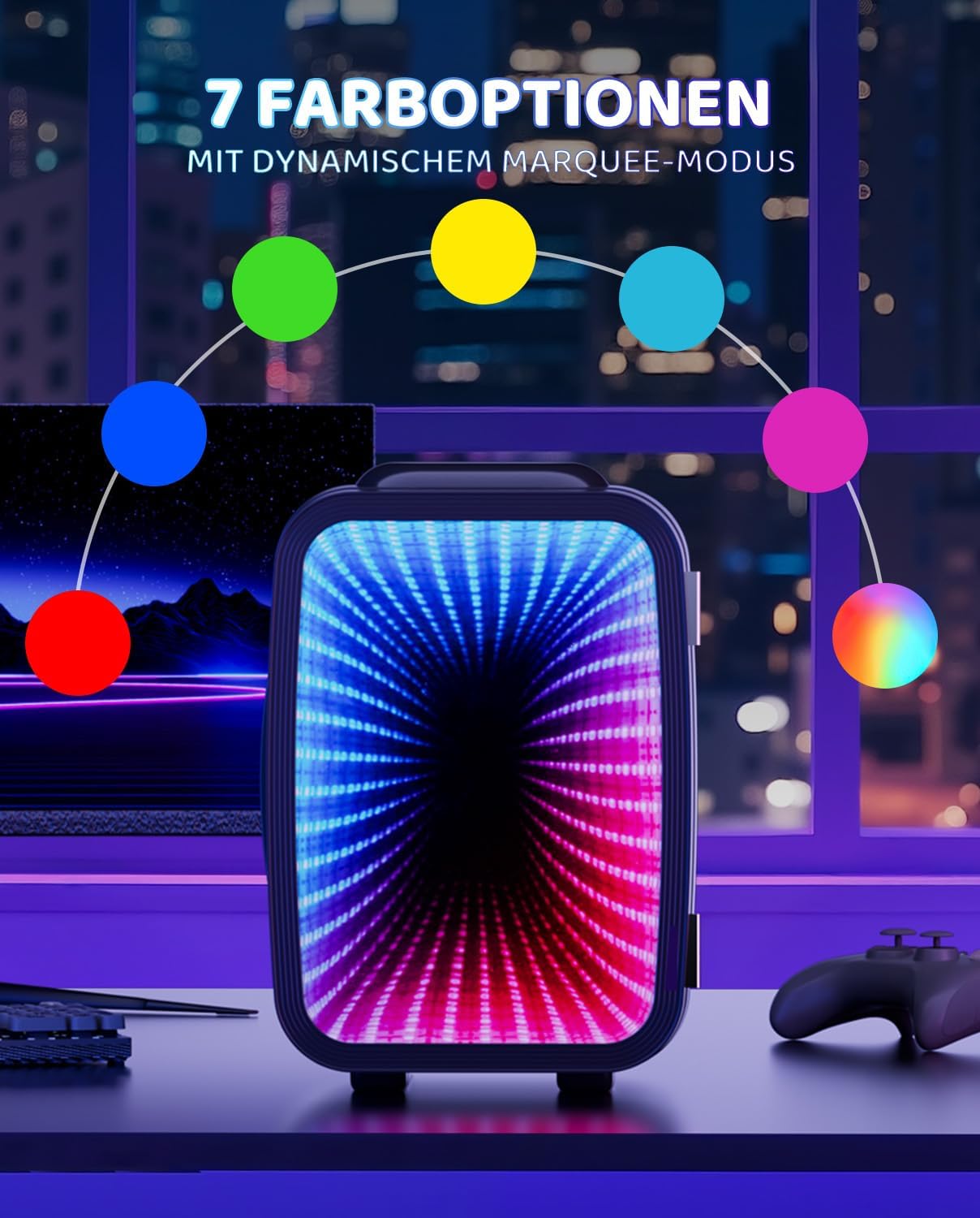 Thumbnail 1 de LIGIANT MF01C Mini Kühlschrank MF01C mit 7 Lichtmodi, Blink-Effekt und Kühl-/Warmfunktion (4 l, 6 Dosen)