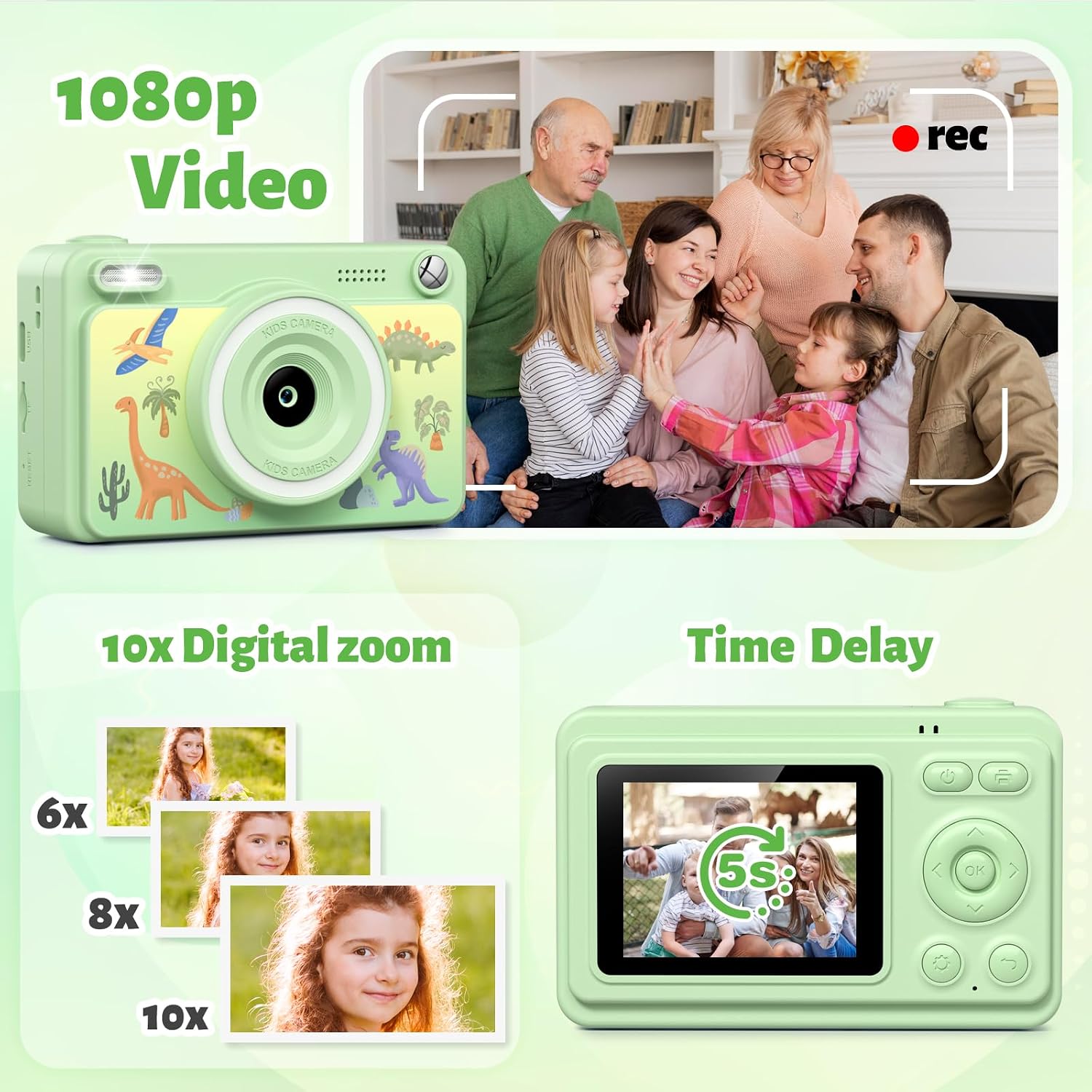 Thumbnail 2 de Kids Camera Instant Print 1080P with 32GB card