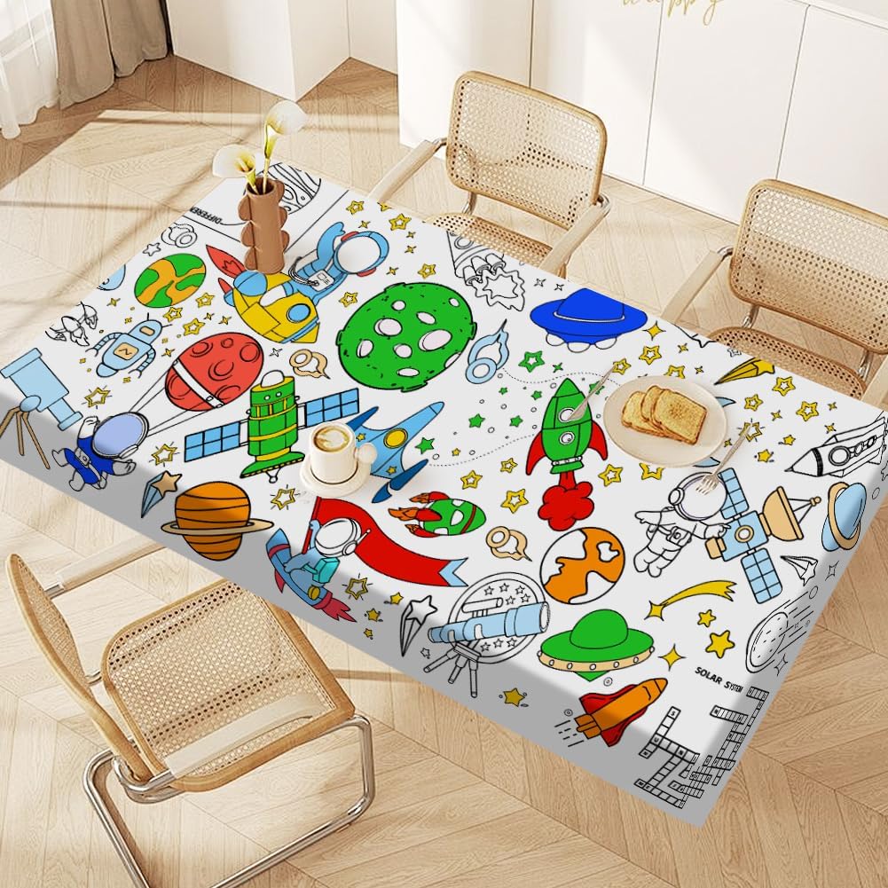 Detalle 2 de AYESY pappersduk 183 × 76 cm med rymdmönster för kreativ barnlek