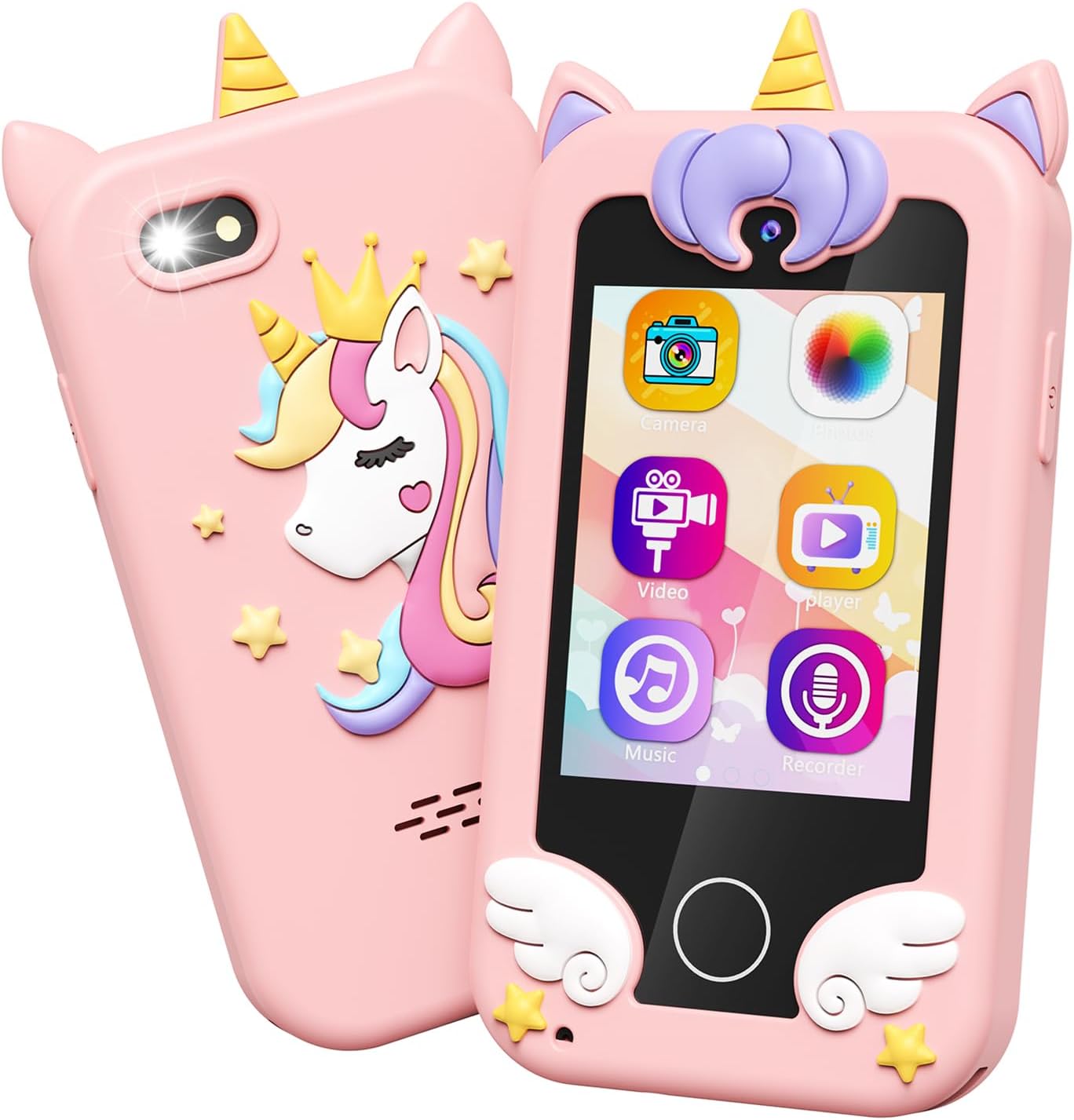 Thumbnail 6 de Telefono giocattolo per bambini a tema unicorno – schermo tattile 2,8'', fotocamera doppia e giochi di puzzle