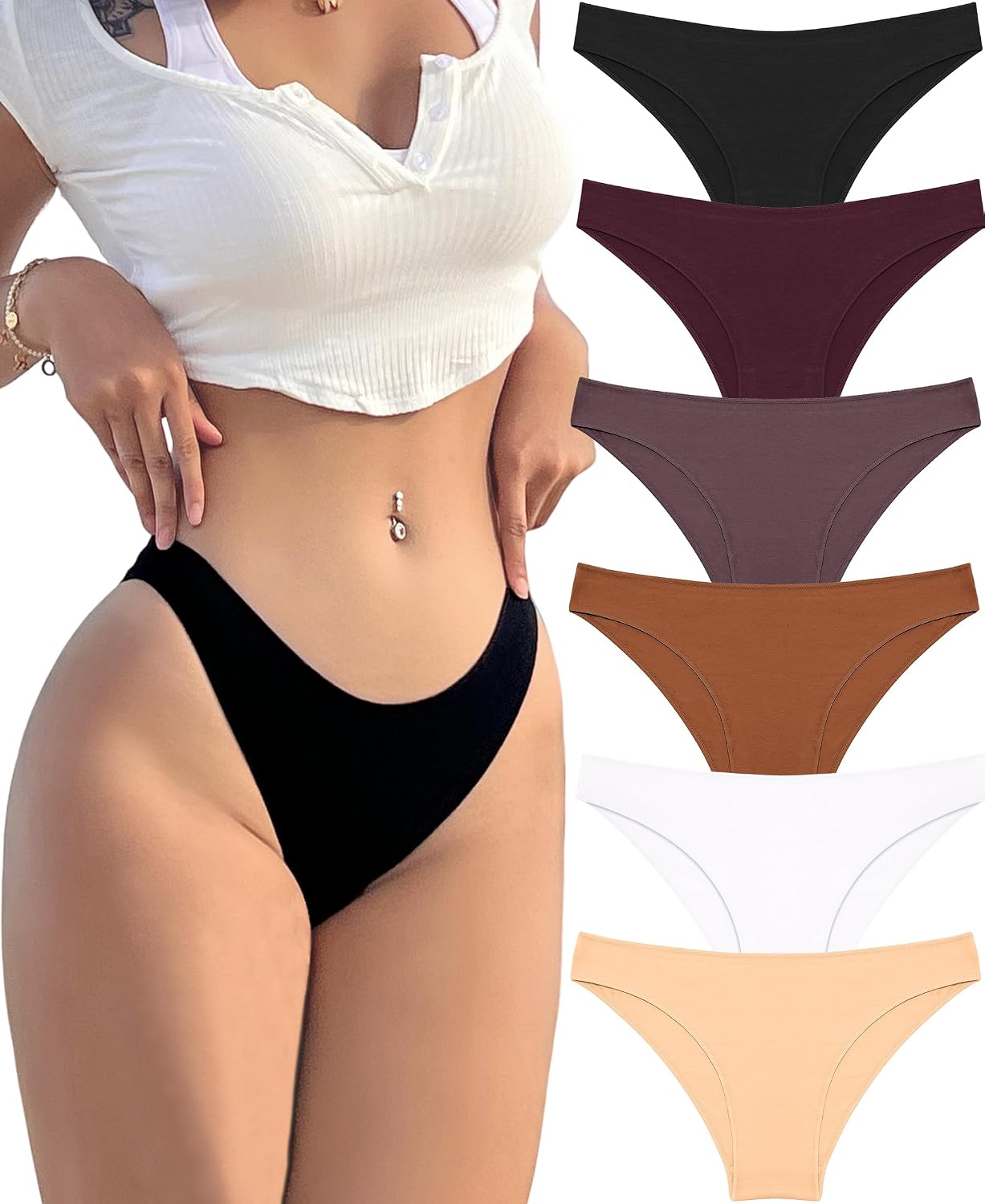 Thumbnail 6 de ALL OF ME paquete de 6 bragas hipster/bikini de algodón para mujer (tallas S-XL)