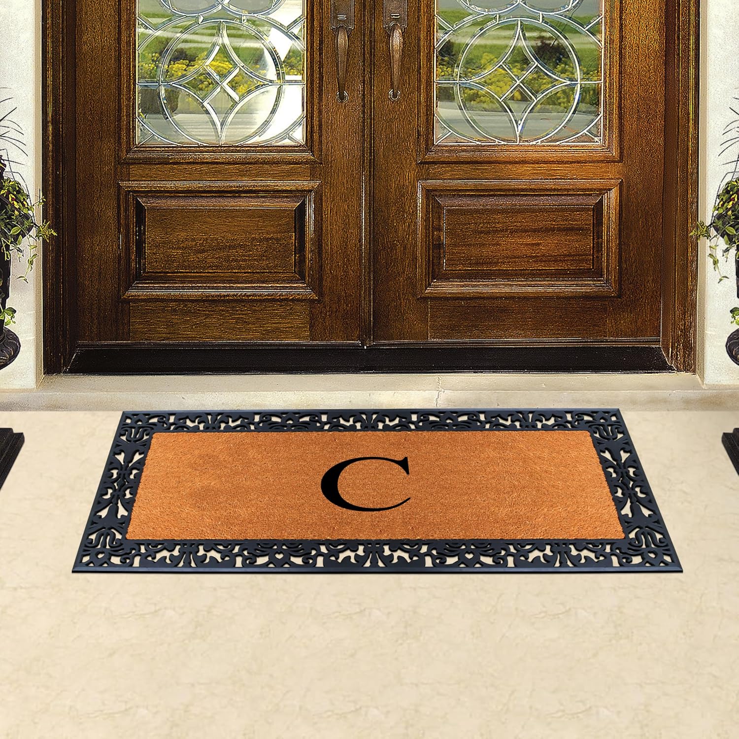 Thumbnail 5 de Natural Coir Monogrammed Doormat 30 x 60 in.