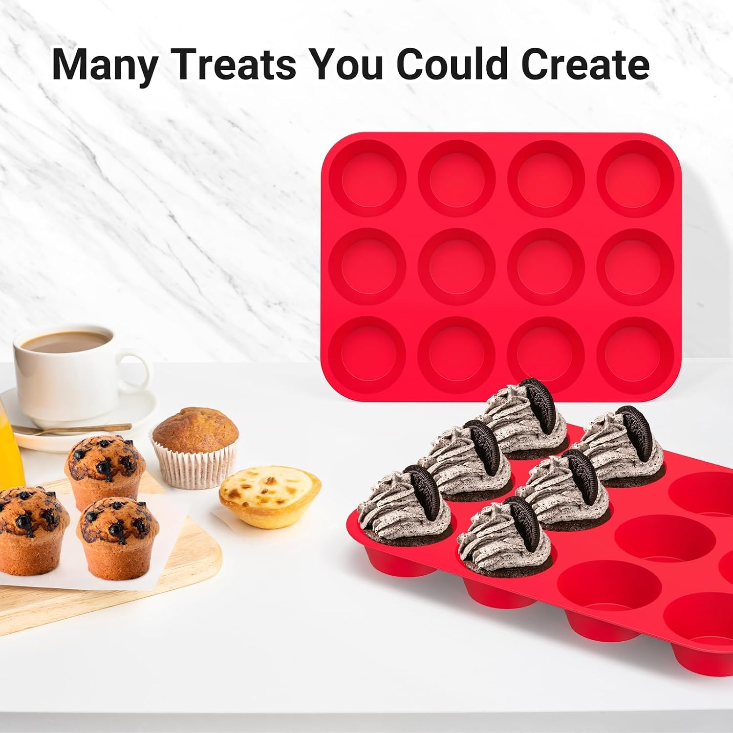 Thumbnail 4 de Redfly 2 Pack Silicone Muffin Pan 12 ๐ง