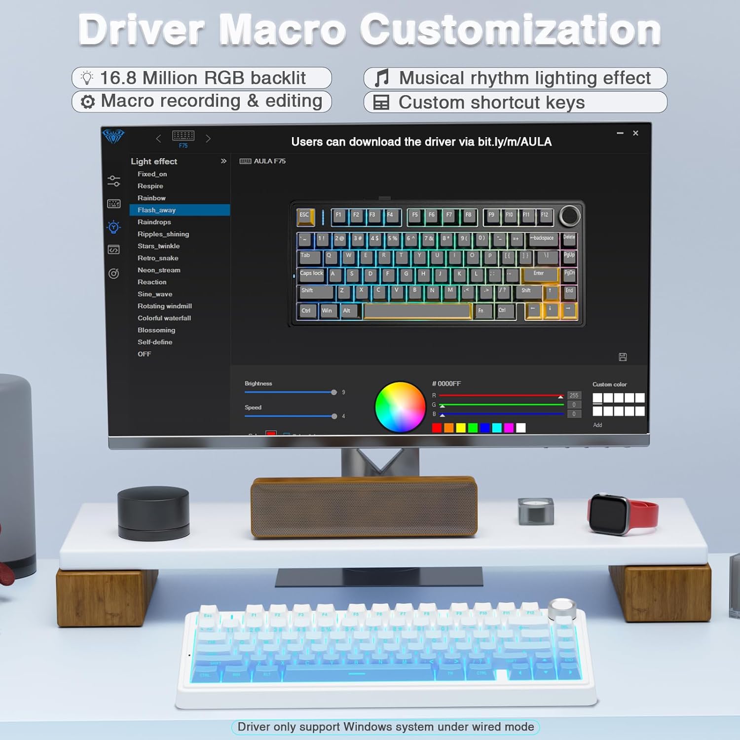 Thumbnail 6 de AULA F75 Mechanische Tastatur Gaming – 75% Layout, Triple-Mode, Hot-Swap, RGB
