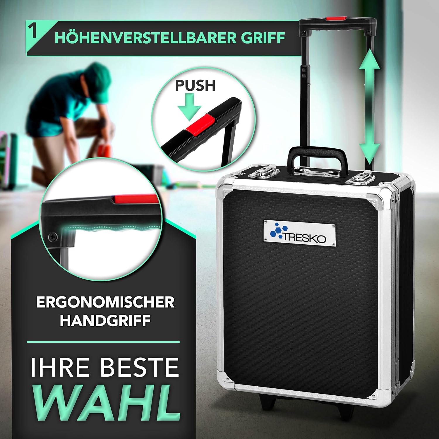 Thumbnail 6 de TRESKO Werkzeugkoffer 1400-teilig mit Trolley & Chrom-Vanadium-Stahl (silber)