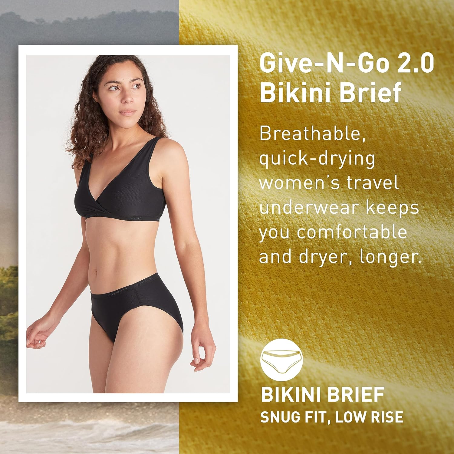 Detalle 2 de ExOfficio Women's Give-N-Go 2.0 Bikini Brief — Breathable, Durable Travel Underwear