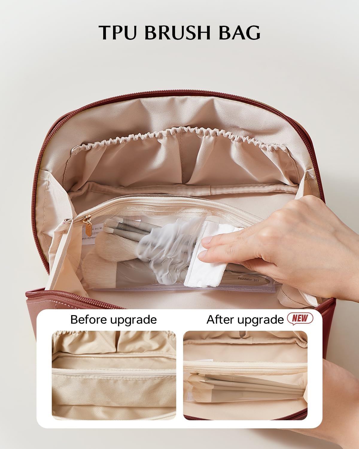 Thumbnail 2 de EACHY Travel Makeup Bag: Large Capacity Cosmetic Case for Women