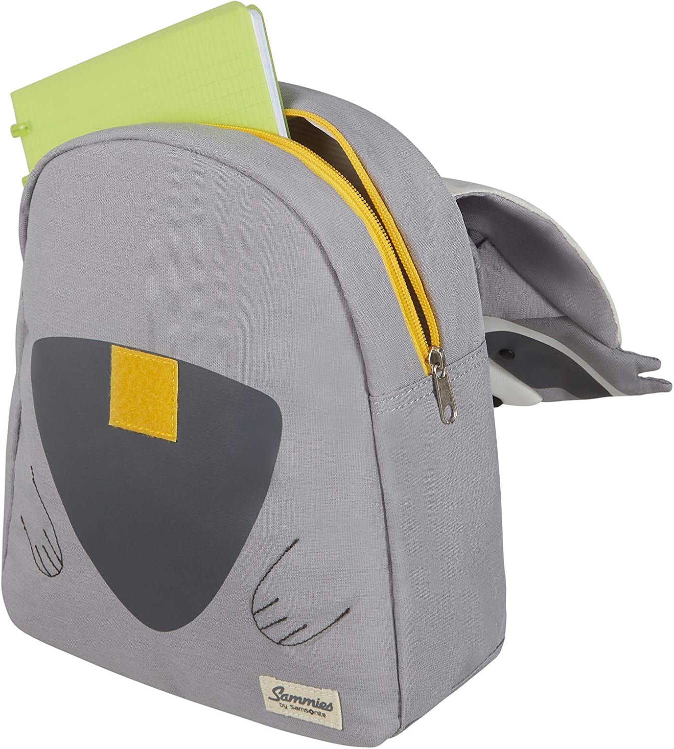 Detalle de Samsonite Happy Sammies Eco – Kinderrucksack S, 27,5 cm, 7,5 L, Grau (Raccoon Remy)