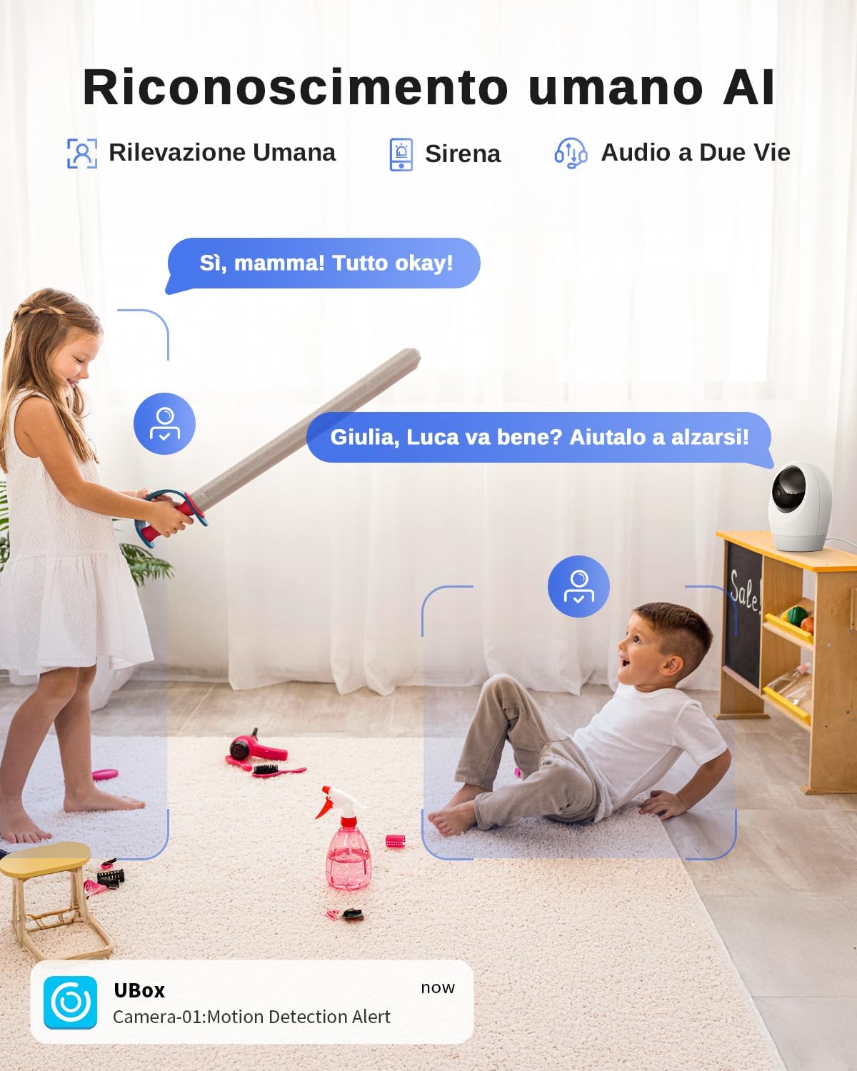 Thumbnail 4 de NUASI 2K 4G LTE Telecamera PTZ 360° per interno