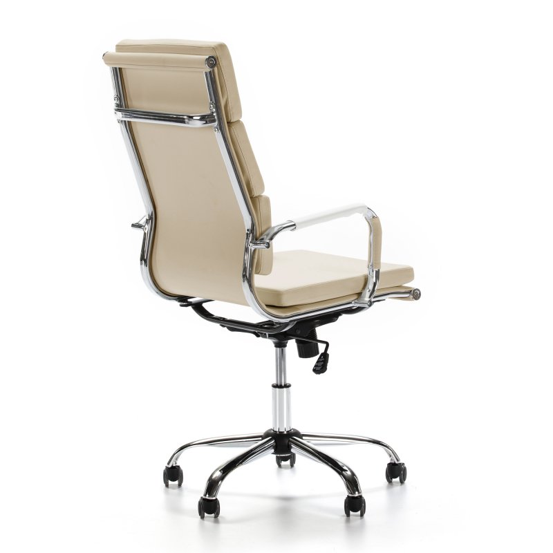 Detalle de VS Venta-Stock Morgan Sillón de Oficina Reclinable de Piel Sintética Taupe – ventastock