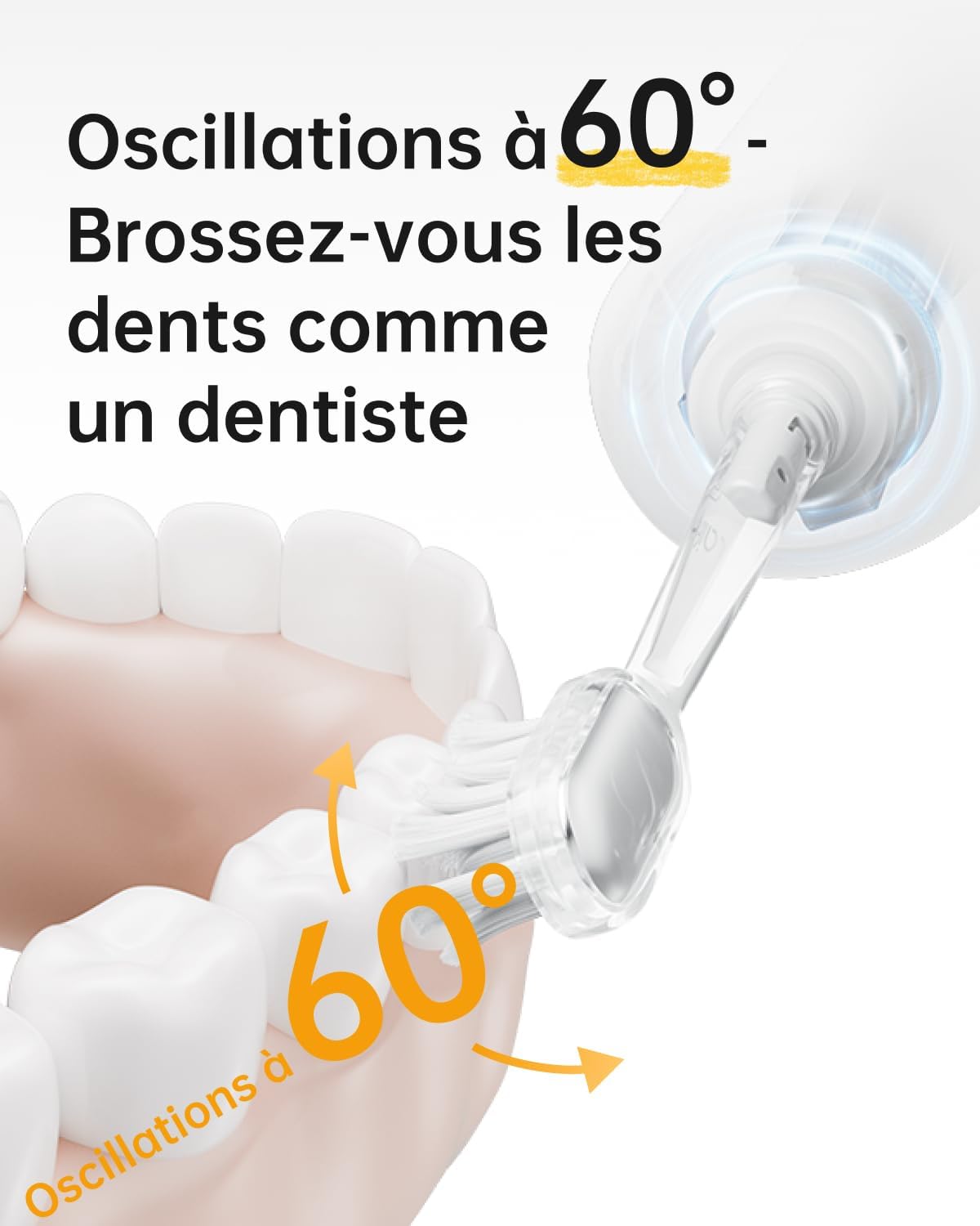 Detalle 2 de Laifen Wave Special — brosse à dents électrique sonique, oscillation 60°, autonomie jusqu’à 50 jours, 2 têtes de brossage, IP68 (gris mat)