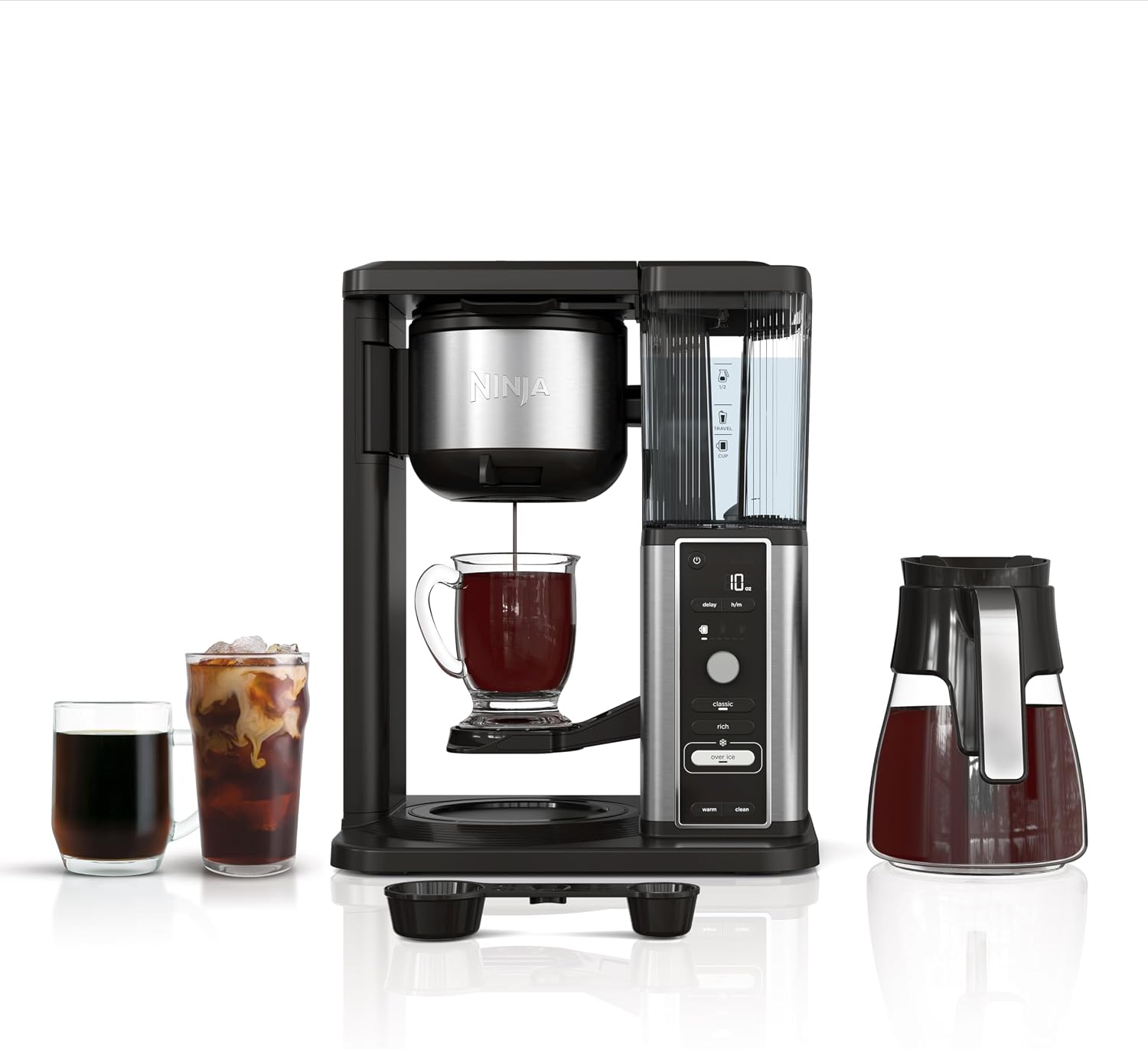 Detalle de Ninja CM360C Hot & Iced Coffee Maker, Single-Serve to 10-Cup, Rapid Cold Brew