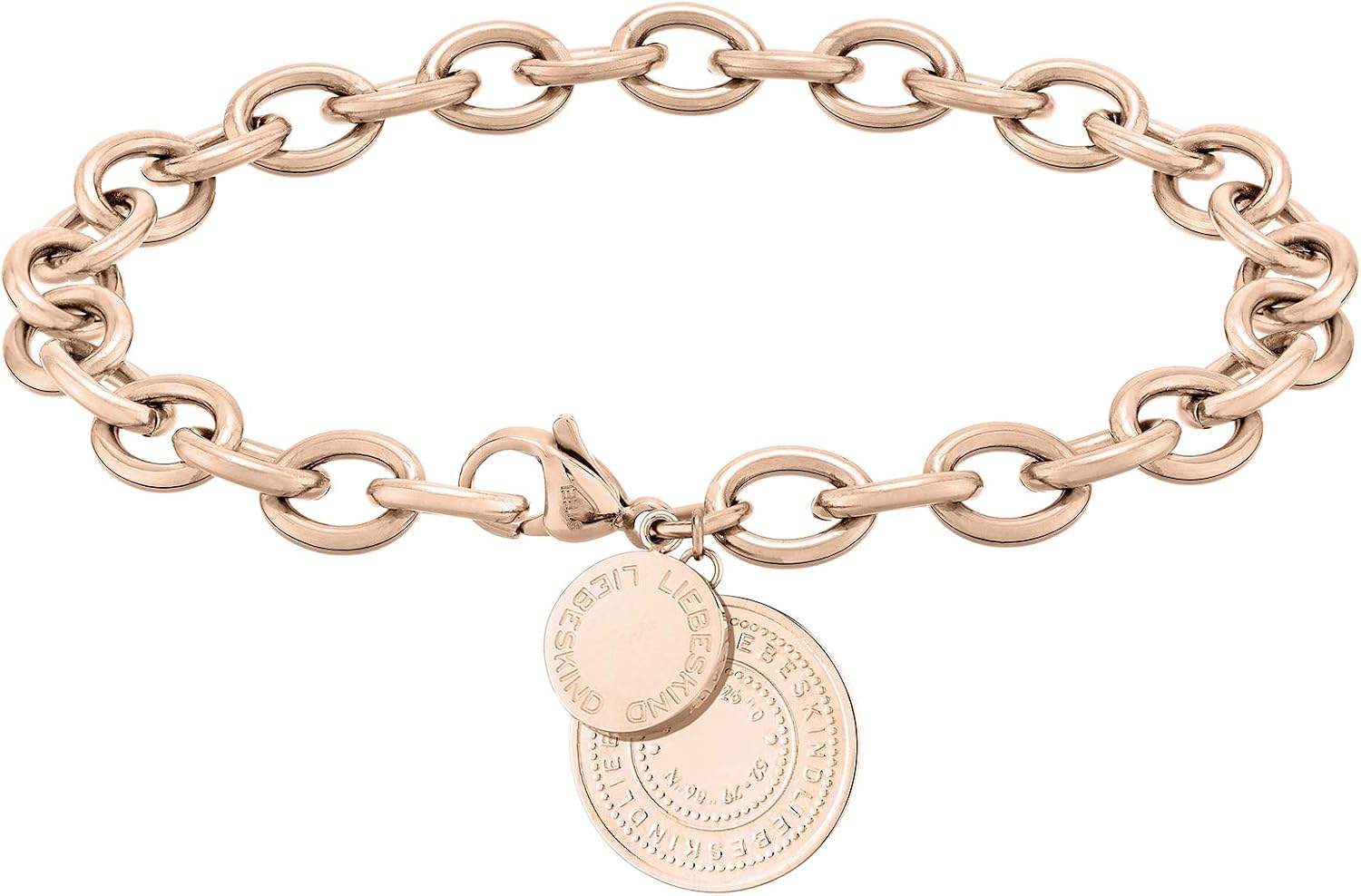 Detalle de LIEBESKIND BERLIN Damen Schmuck mit Coin Anhänger – Edelstahl-Coin Anhänger in Ketten, Armbändern und Ohrringen