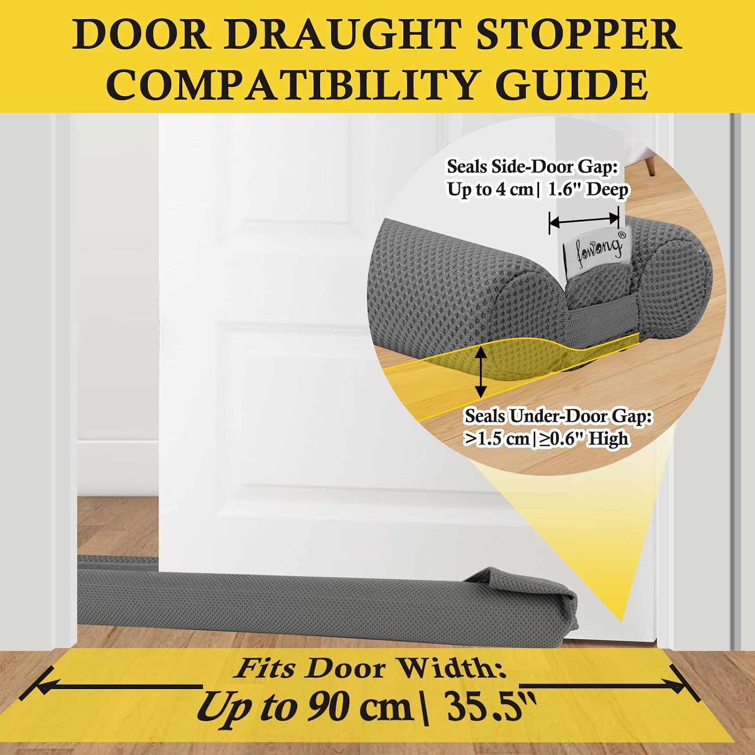 Detalle de fowong 88 cm under door draught excluder ๐