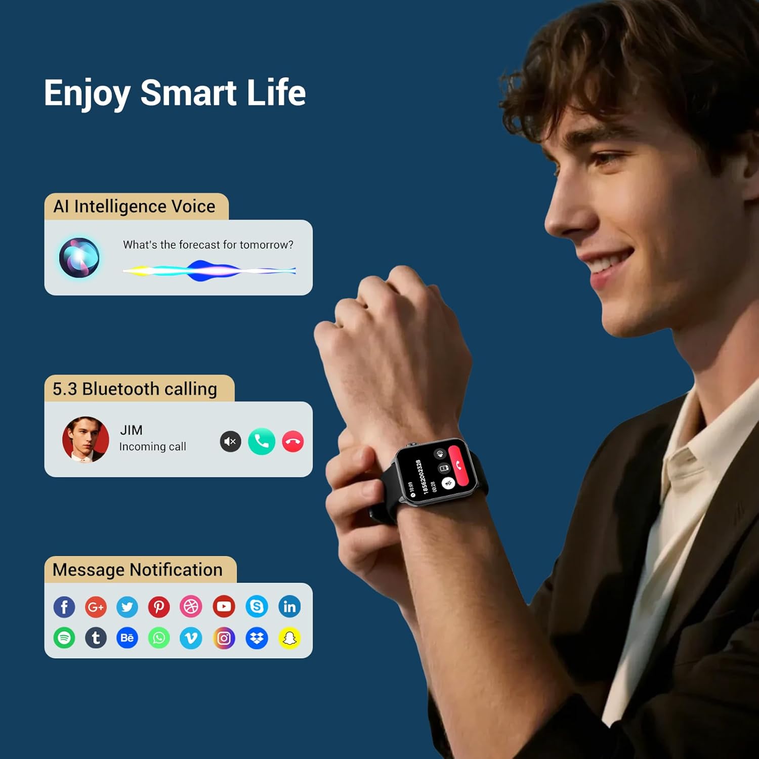 Thumbnail 2 de Baolubao Smart Watch for Men & Women — 1.91" Touchscreen Fitness Tracker with LED Flashlight, Calls, 100+ Sports Modes