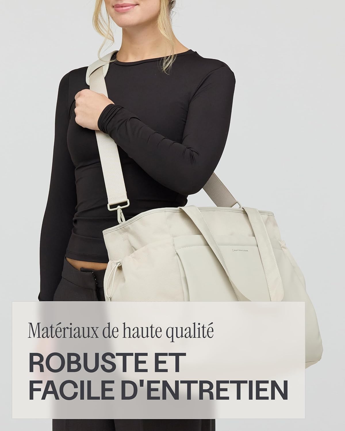 Detalle de Kapten & Son Shopper Hellvi Diaper Set: sac à langer 25 L avec fixation poussette et valise, trousse de toilette incluse