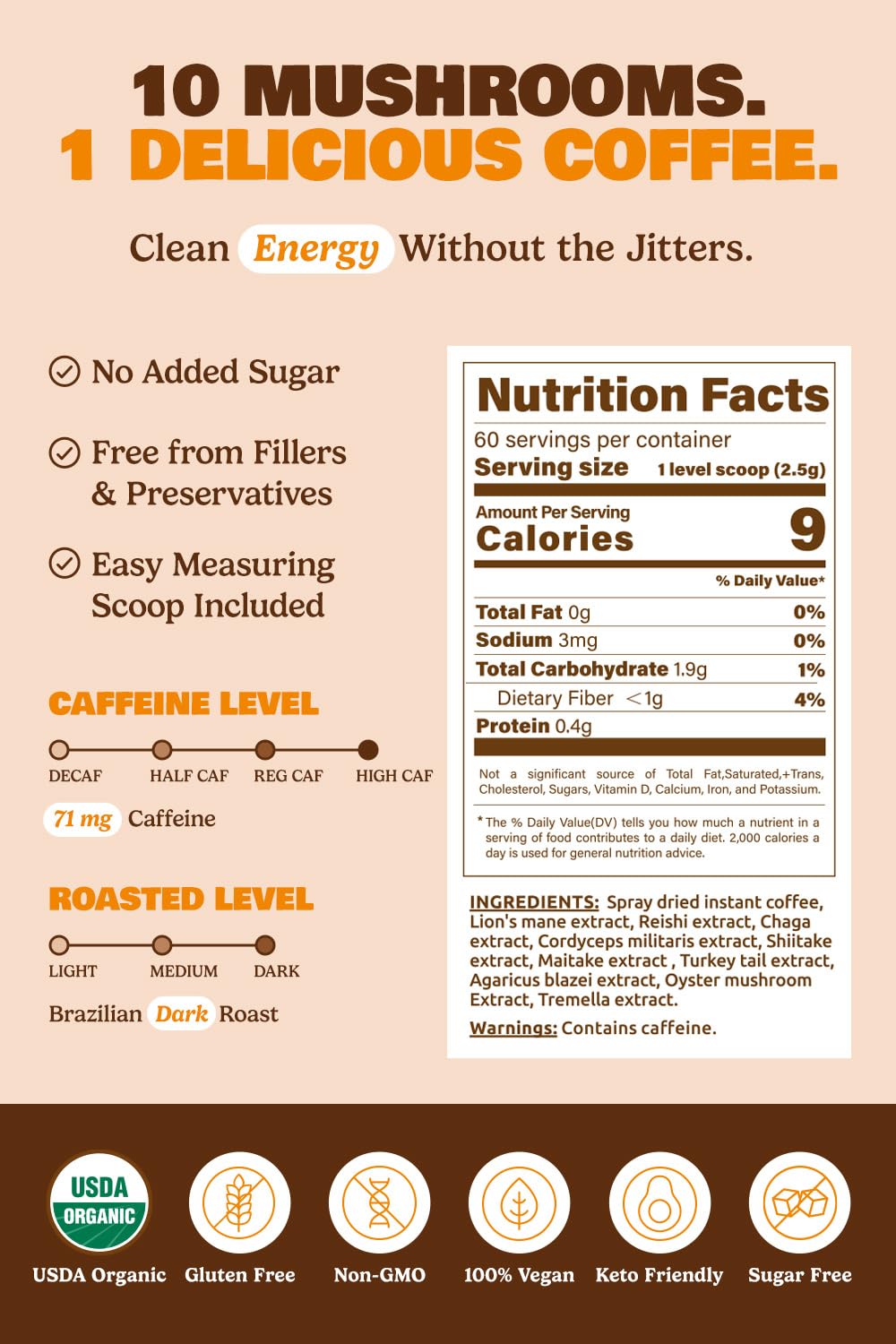 Detalle 2 de MatchaDNA Organic Mushroom Coffee, 60 Doses
