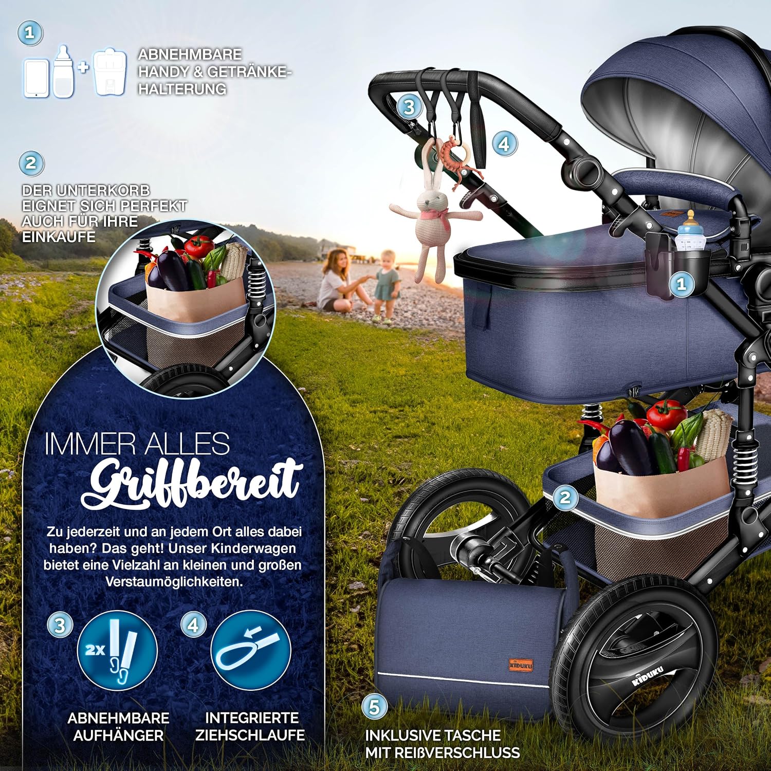 Thumbnail 6 de KIDUKU 3 in 1 Kinderwagen XXL 22 kg 👶