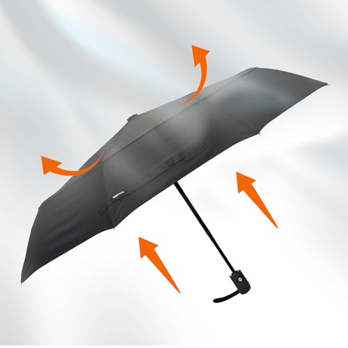 Thumbnail 4 de Amazon Basics Ombrello da viaggio compatto automatico antivento, 28 cm, nero