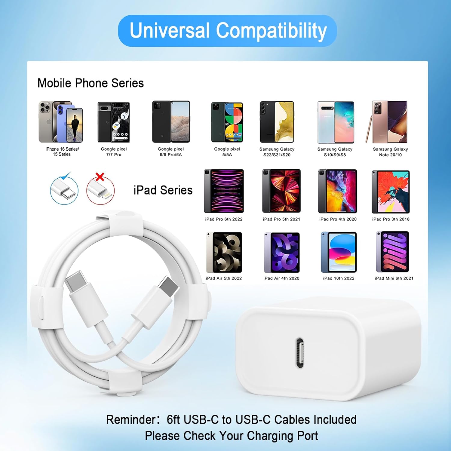 Thumbnail 5 de iPhone 17 4-Pack USB‑C Fast Charger 6ft 📱