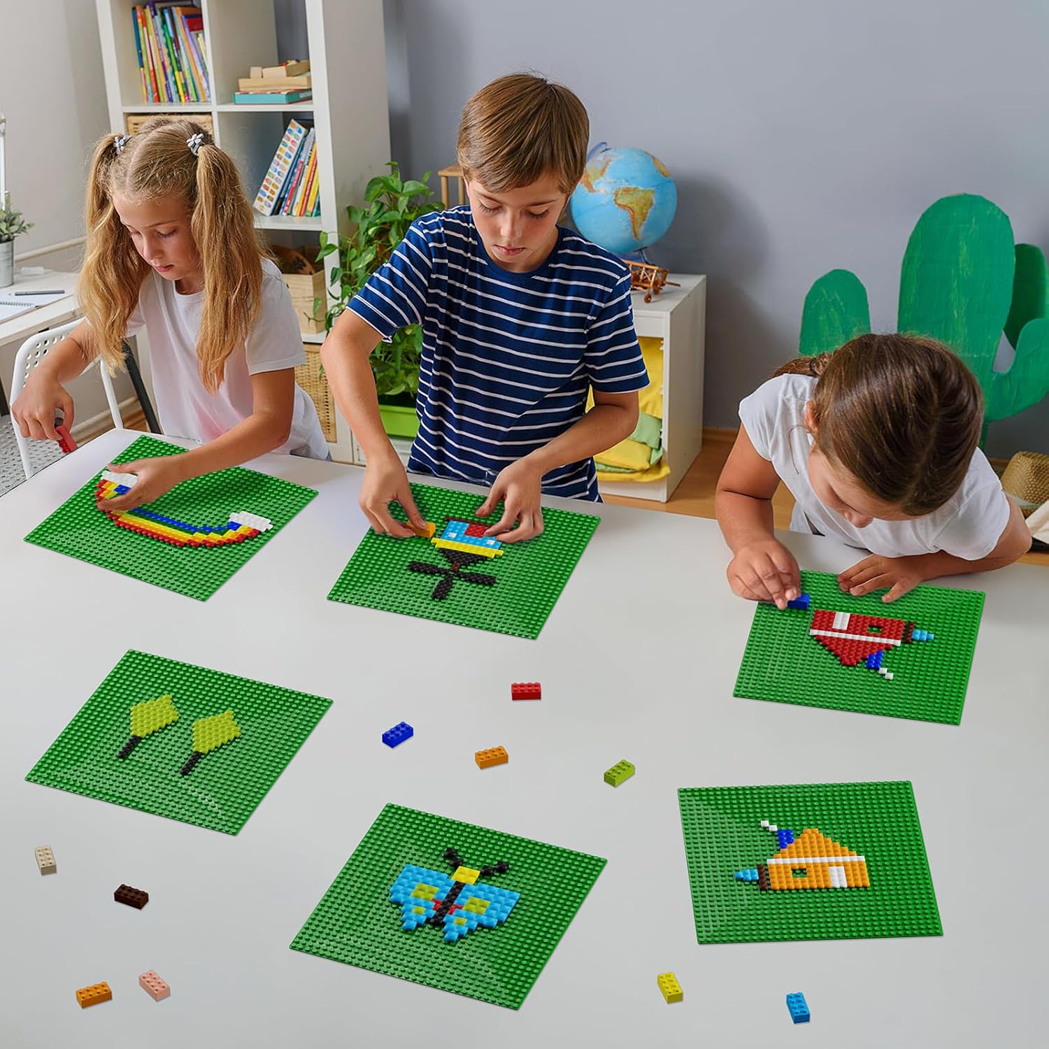 Thumbnail 3 de Pokiiulk Classic Baseplates 10" x 10" Peel-and-Stick (6-Pack) for Building Bricks