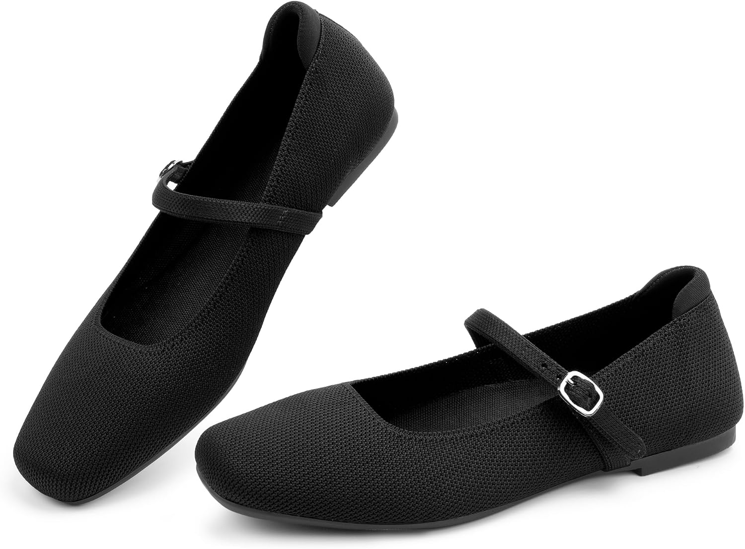 Thumbnail 4 de NIEARDAN Women’s Square Toe Slip-On Ballet Flats with Adjustable Ankle Strap