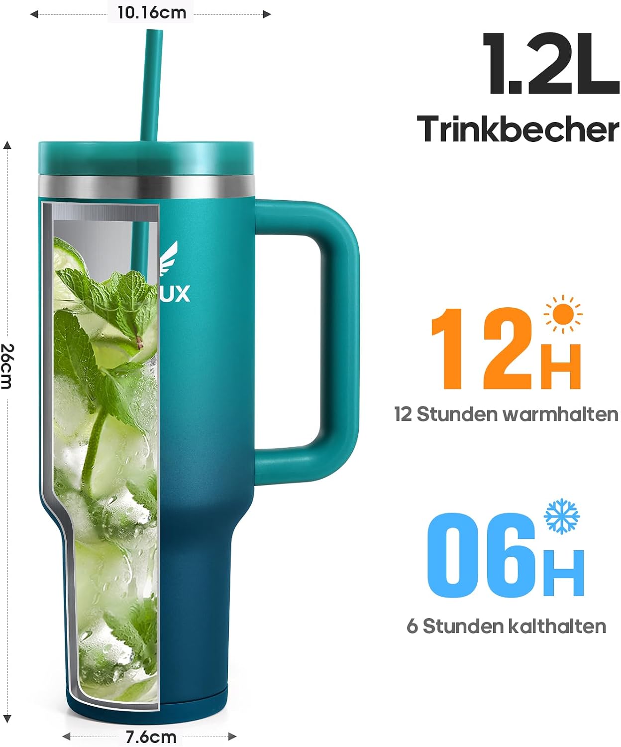 Thumbnail 3 de Gedux Trinkflasche 1.2L mit Strohhalm