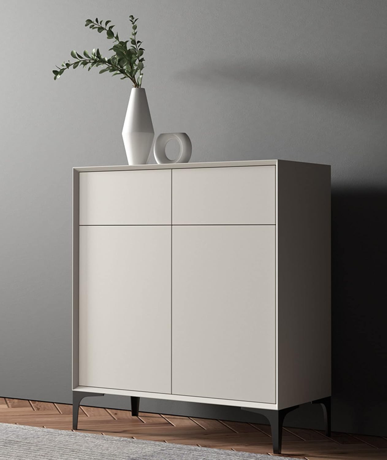 Detalle 2 de LONGZG 4 Metall-Möbelfüße (15 cm), schwarz – DIY Dreiecktischbeine für Schrank, Sofa & Couchtisch