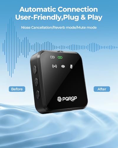 Thumbnail 2 de PQRQP 3-in-1 Wireless Mini Microphone for iPhone, Android, and Camera – Soot Black