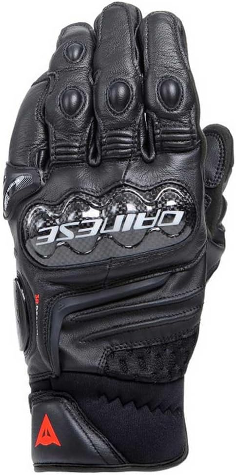 Detalle de Dainese Carbon 4 Short Gloves – Gants courts en cuir avec protection carbone (Homme, XL, Noir)